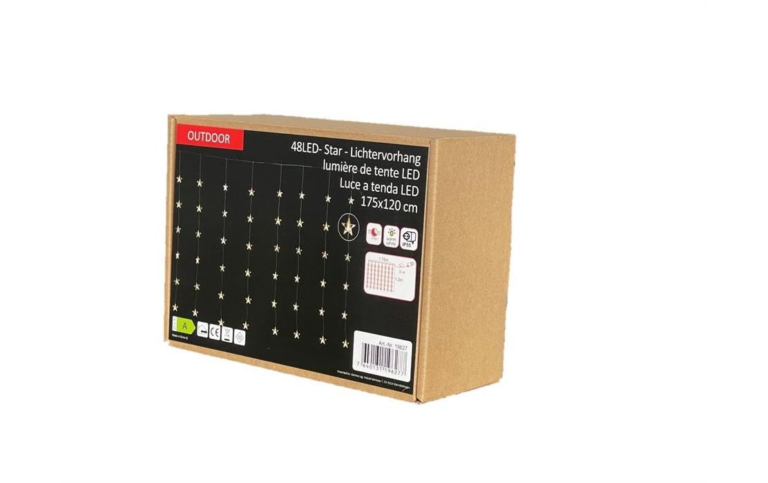 Dameco LED-Lichtervorhang mit 8 Strängen, 48 LEDs, 175 x 120 cm