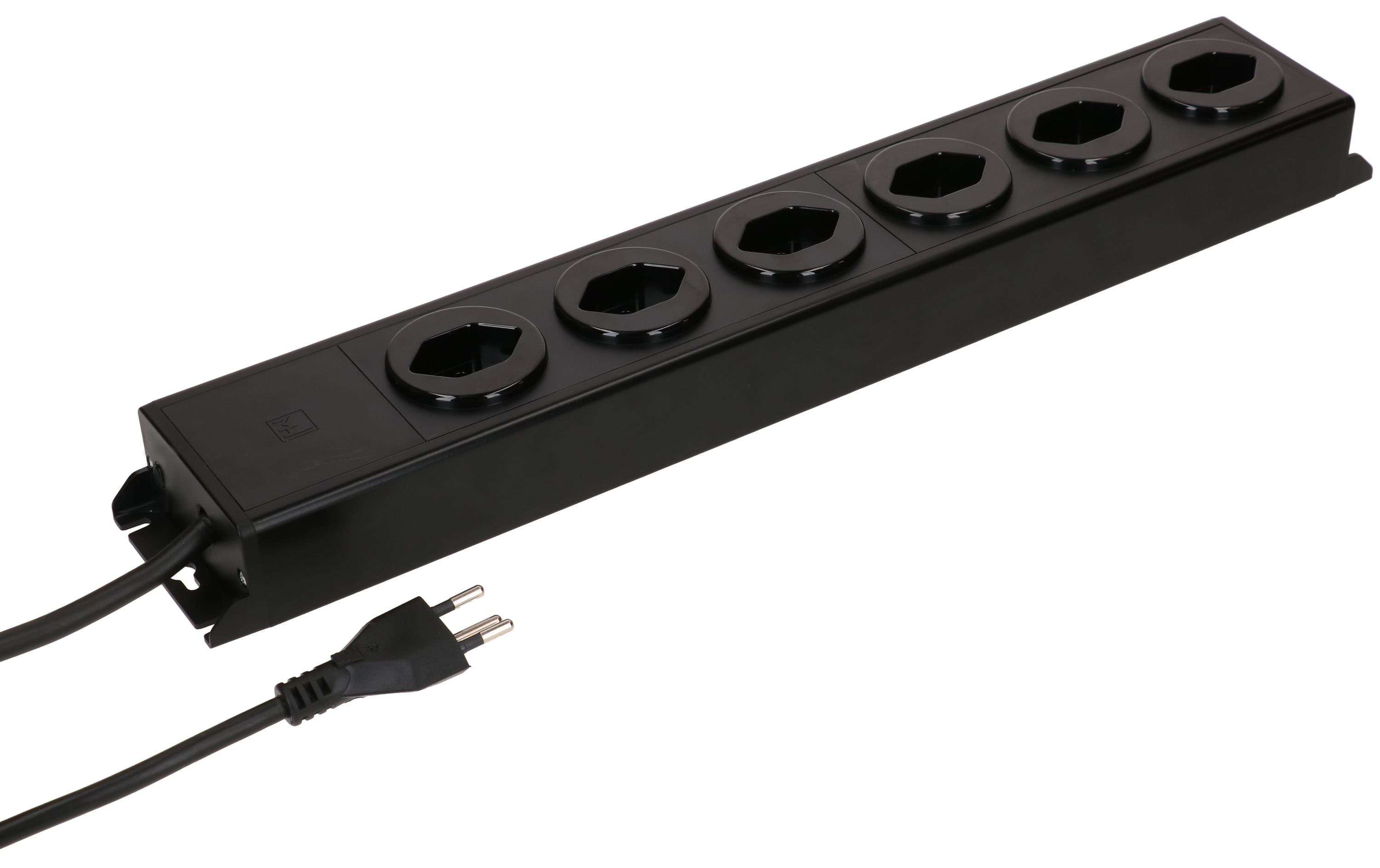 Max Hauri Steckdosenleiste Power Line 6x Typ 13 Schwarz – Steckerleiste von Max Hauri