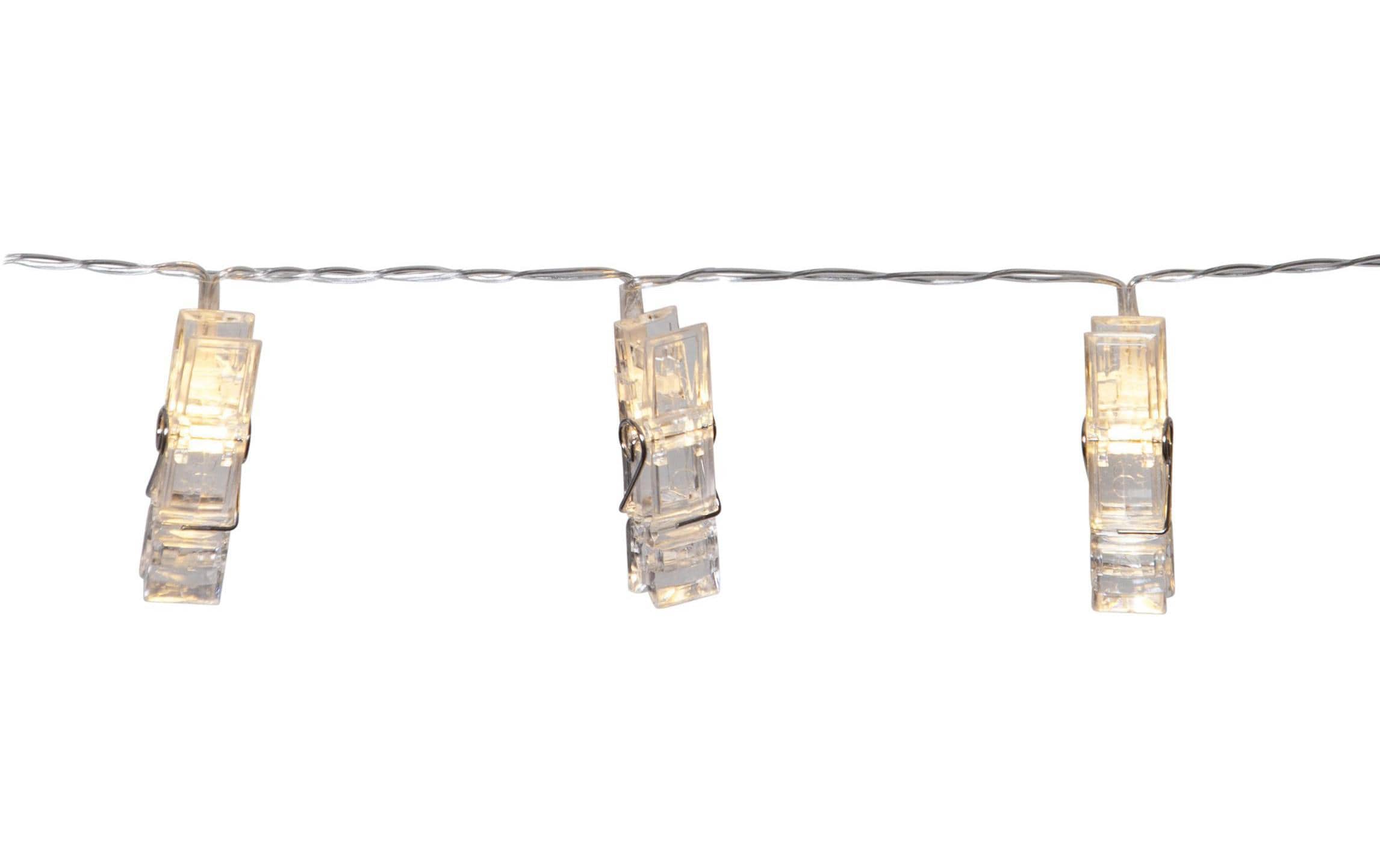 Star Trading Lichterkette Clippy 135 cm, Transparent – Lichterkette batteriebetrieben von Star Trading