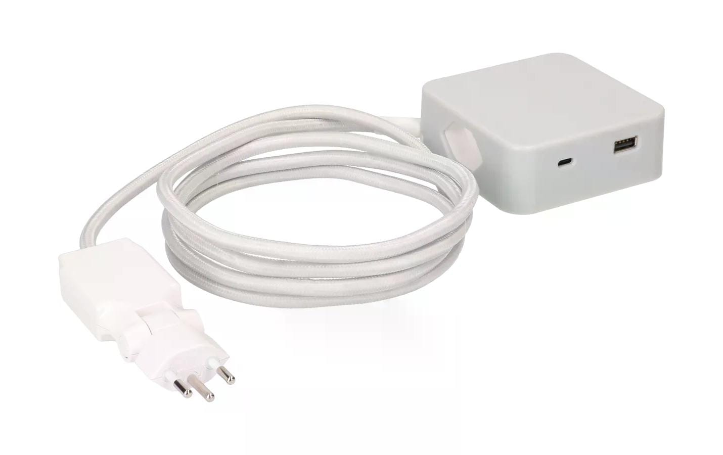 maxTex Steckdosenleiste Cube 3x T13, USB A/C, Grau/Weiss – Steckerleiste von maxTex