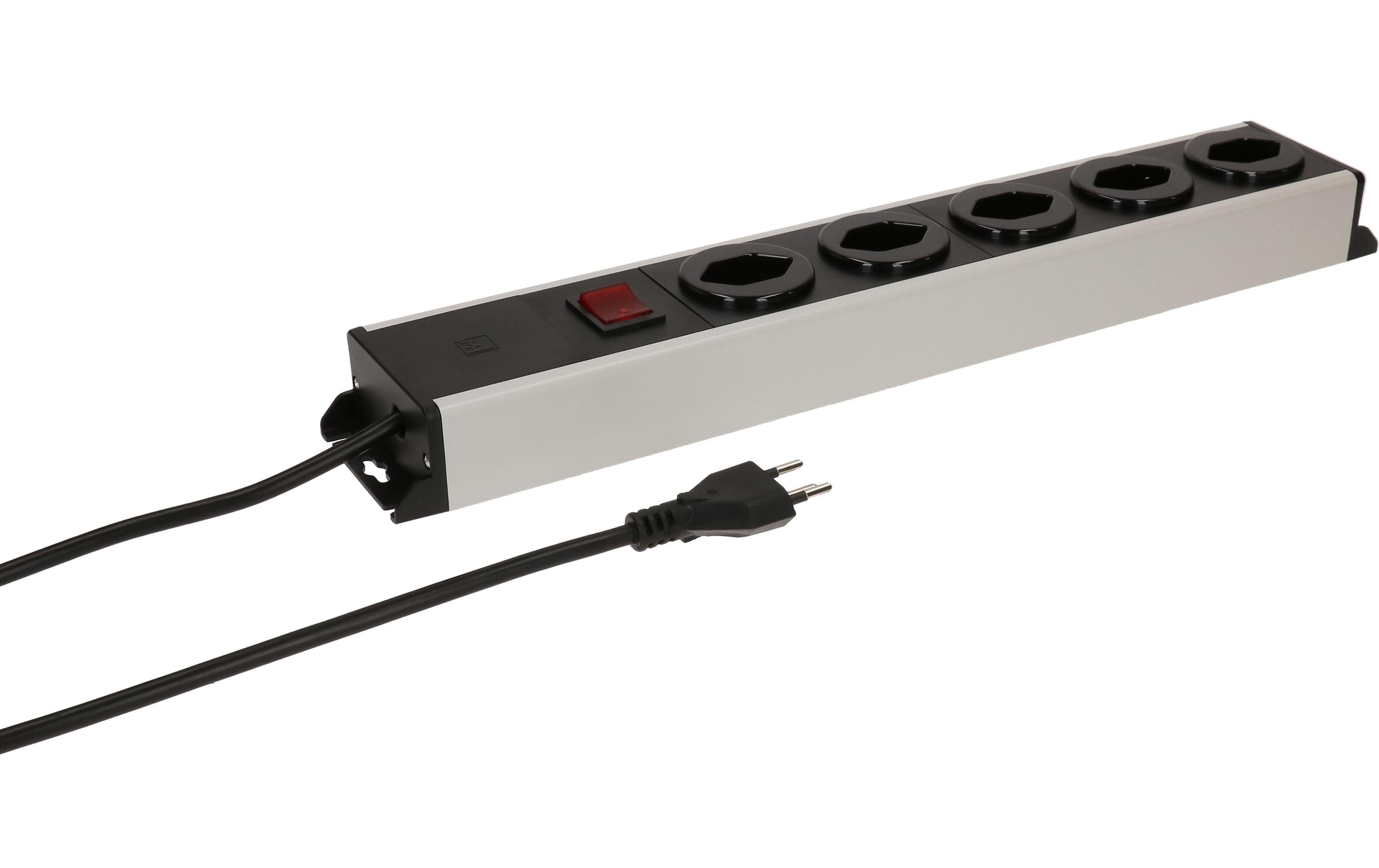 Max Hauri Steckdosenleiste Power Line 5x Typ 13 grau/schwarz 3.0m