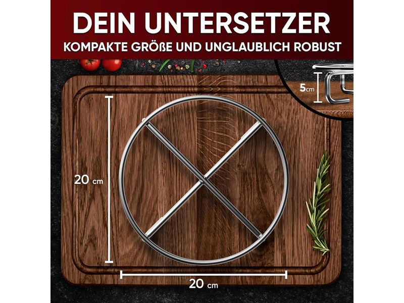 Edelstahl-Untersetzer 20x20 cm