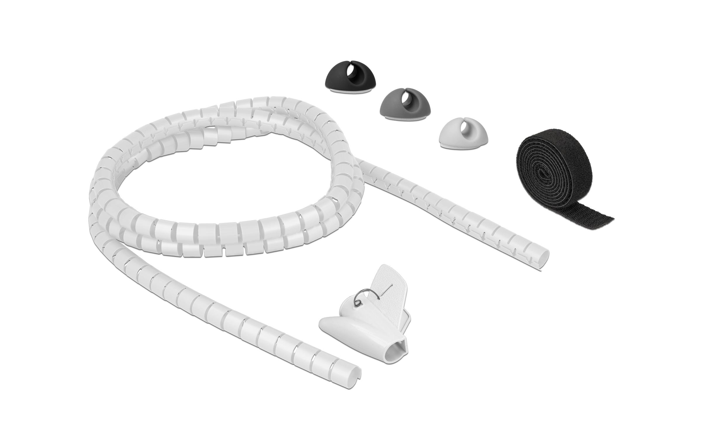 Delock Kabelschlauch Kabelmanagement Set Schwarz Grau Weiss