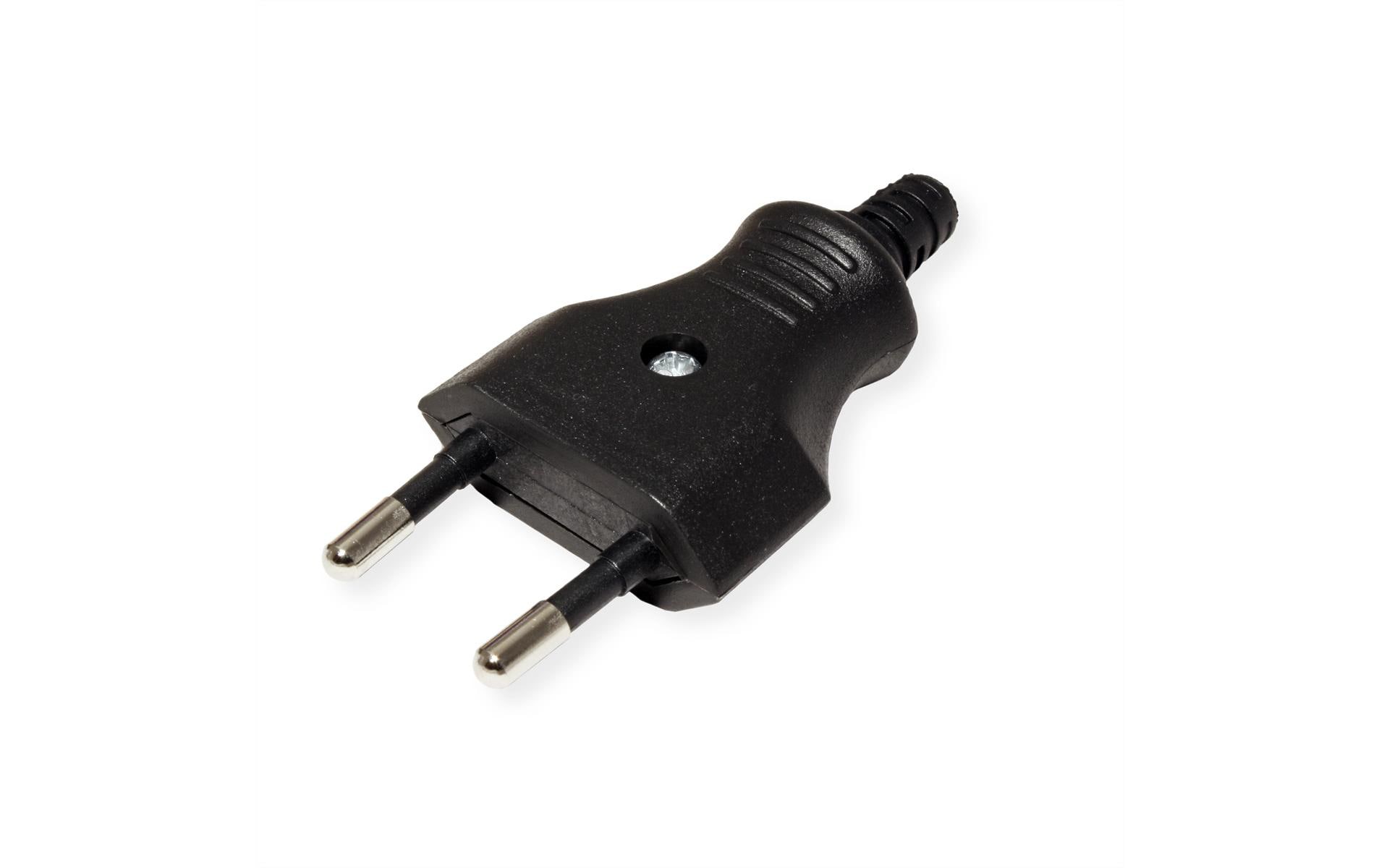 Bachmann Euroflachstecker 2.5A / 250 V mit Schraubanschluss schwarz – Montagestecker von Bachmann