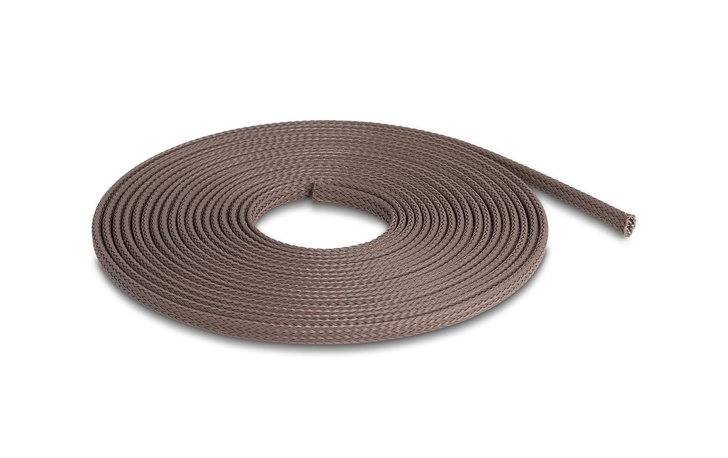 Delock Geflechtschlauch nagerfest, 5 m x 6 mm Braun – Kabelschlauch von Delock