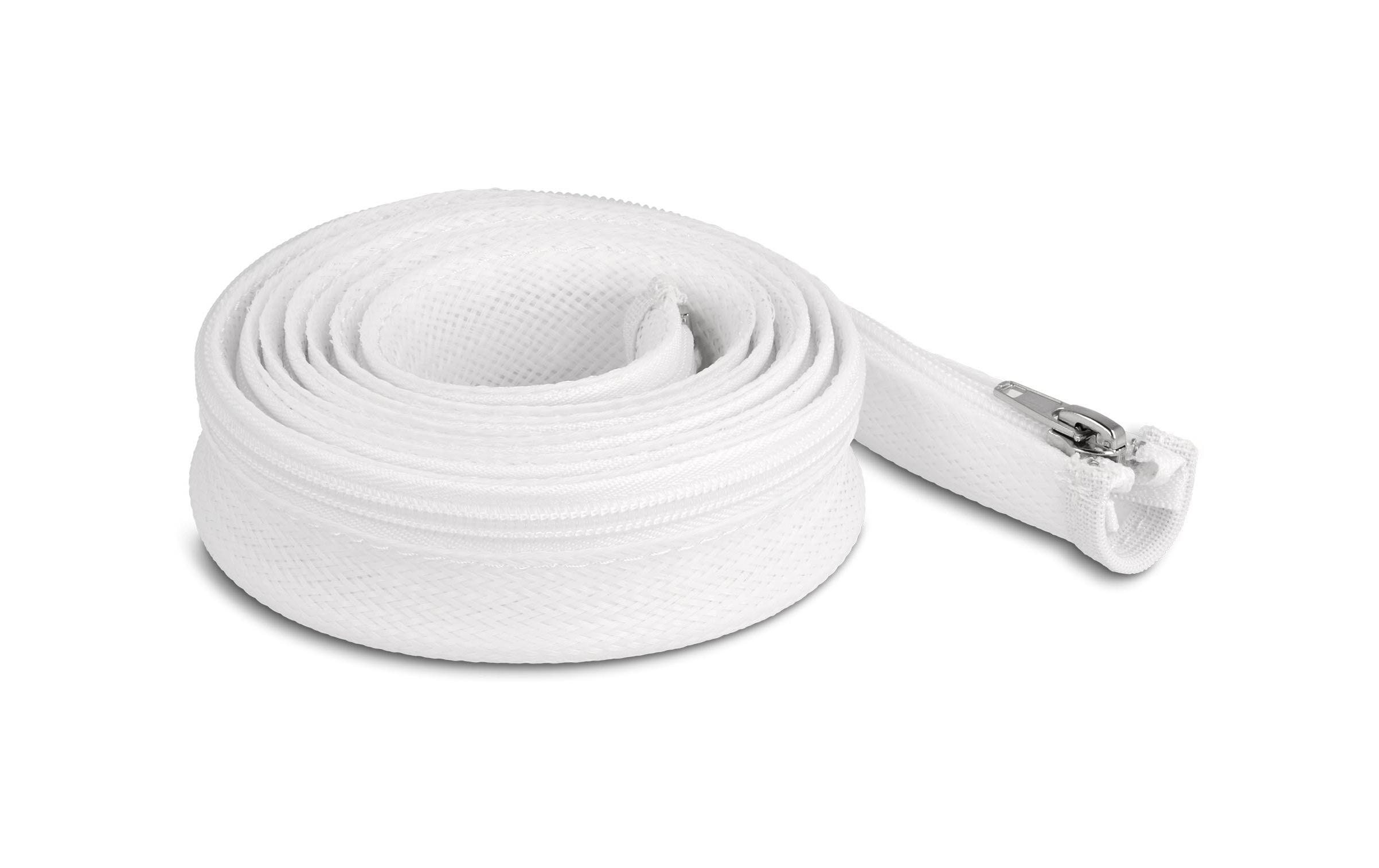 Delock Geflechtschlauch mit Reissverschluss 2 m x 30 mm Weiss – Kabelschlauch von Delock