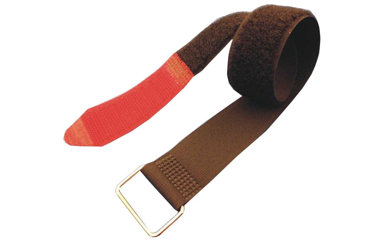 FASTECH Fast-Vstrap 25 x 630 mm Metall-Öse, Rot/Schwarz, 5 Stück – Klettkabelbinder von FASTECH