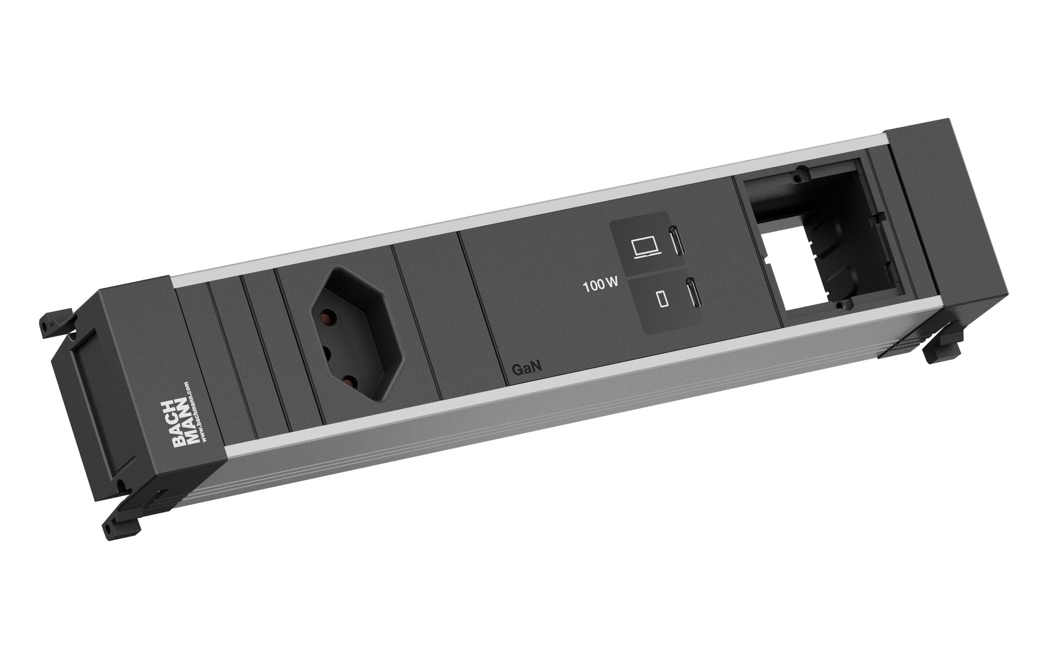Bachmann Einbausteckerleiste POWER FRAME M 1xT13 1xUSB C/C 100W 1xCM – Einbausteckdose von Bachmann