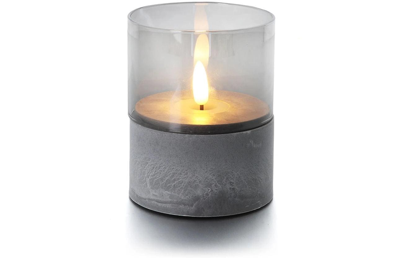 balthasar LED Kerze Gracia, Grau – LED-Kerze mit Timer von balthasar