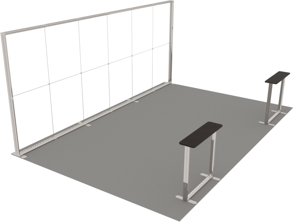 LUMIX Messestand 24 m² Halbinselstand mit 2 Theken Messeauftritt Praxisbeispiel