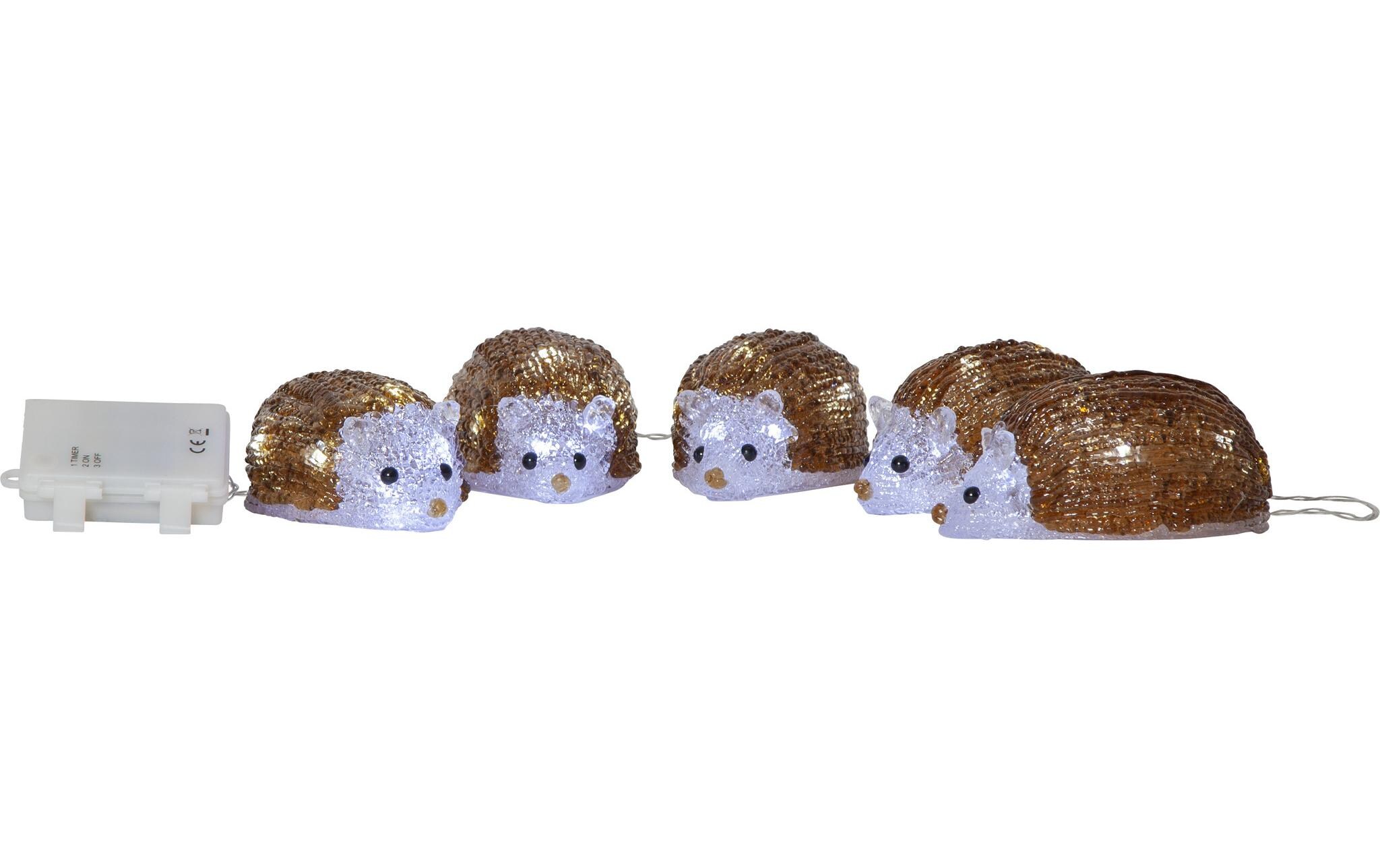 Star Trading LED-Figur Crystalo Igel Set, 6.5 cm, Braun