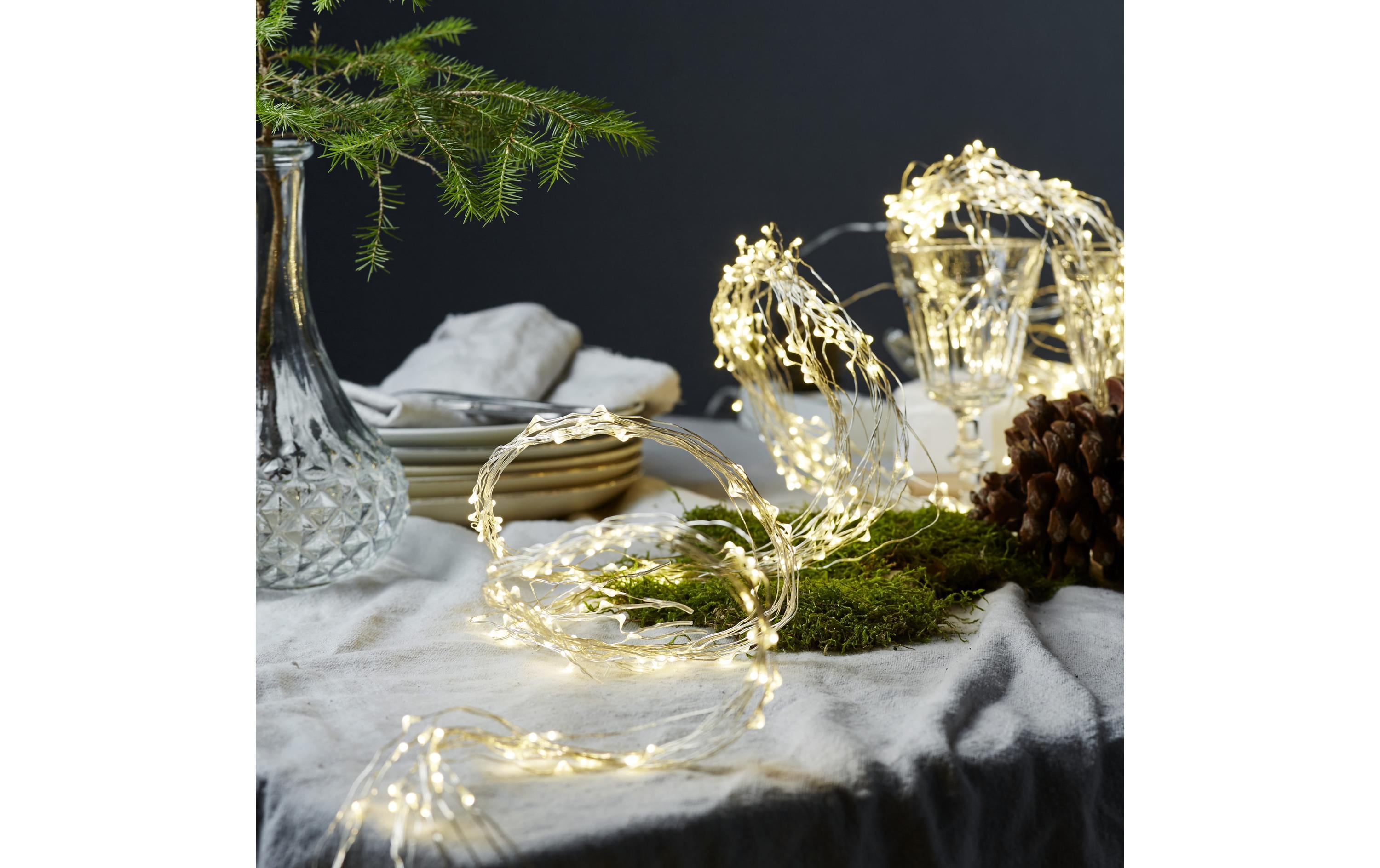 Star Trading LED Lichterkette Angel Hair Dew Drop, 80 LED, 80 cm – Angel-Hair-Lichterkette batteriebetrieben mit Timer von Star Trading