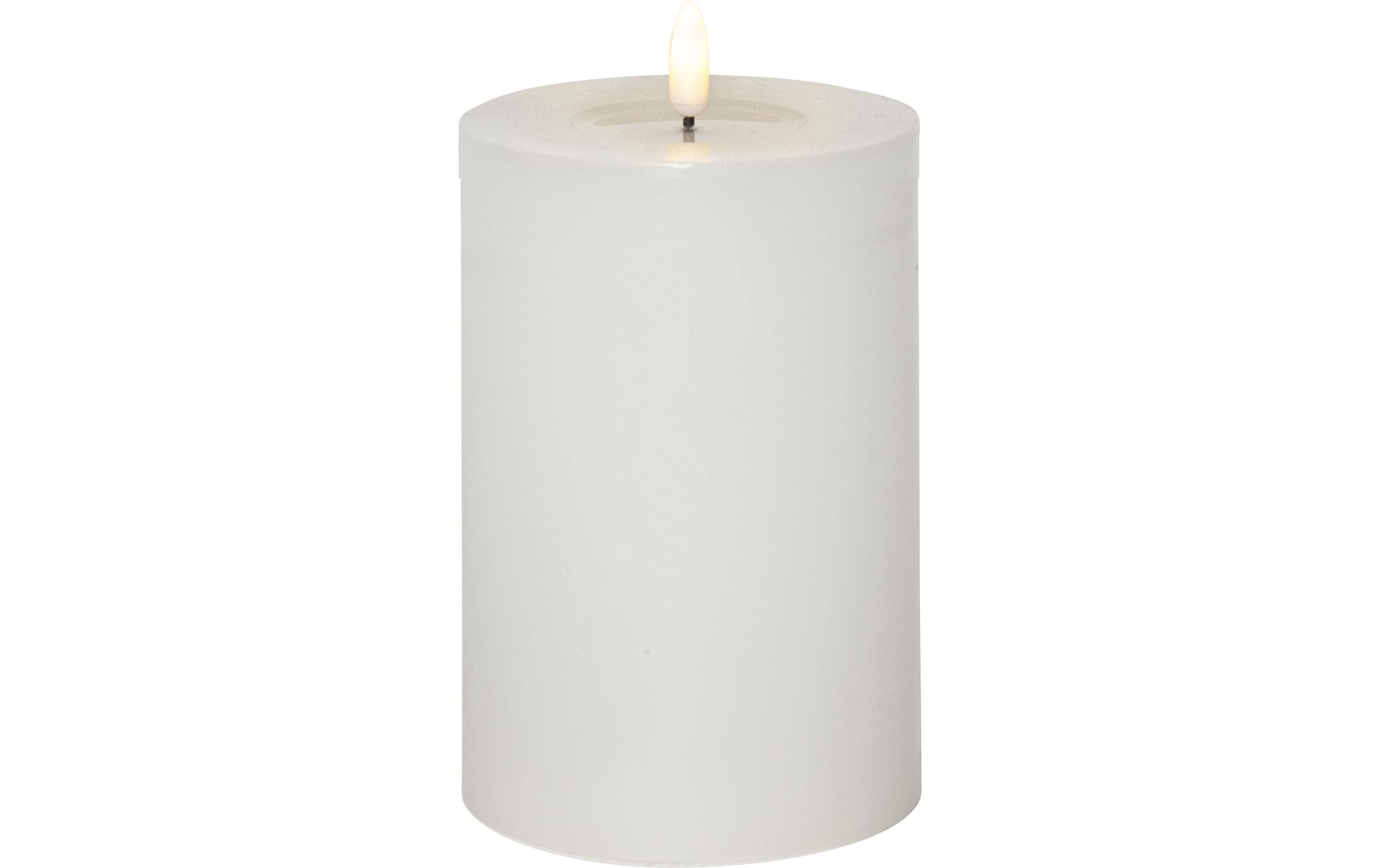 Star Trading LED-Kerze Pillar Flow Big, 17.5 cm, Weiss – LED-Kerze mit Timer von Star Trading