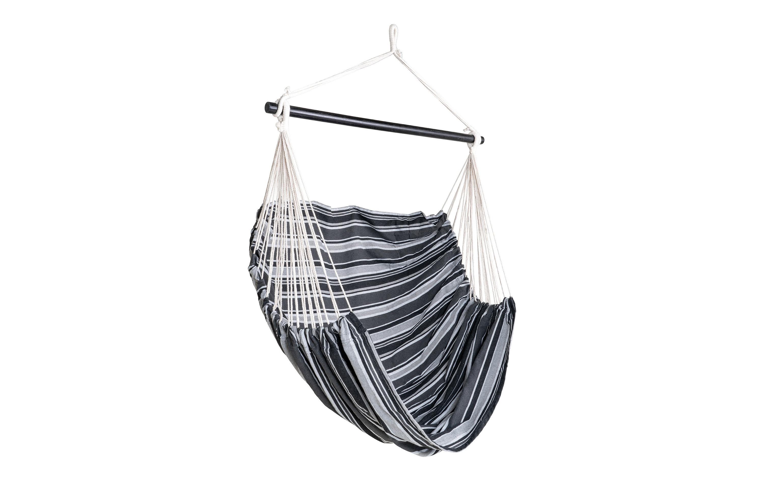 House Nordic Lamia Hängesessel Polyester, Baumwolle, Holz, grau, schwarz