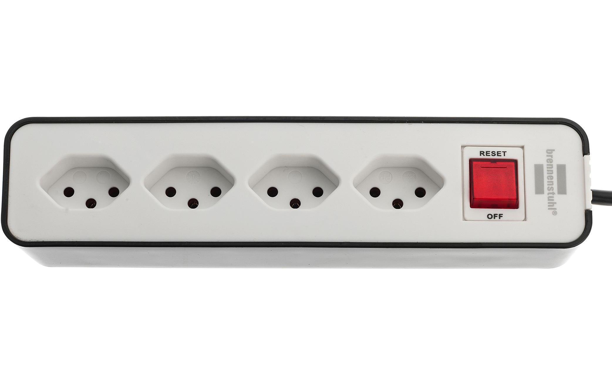 Brennenstuhl Steckdosenleiste Ecolor 4x T13 Schwarz / Weiss – Steckerleiste von Brennenstuhl