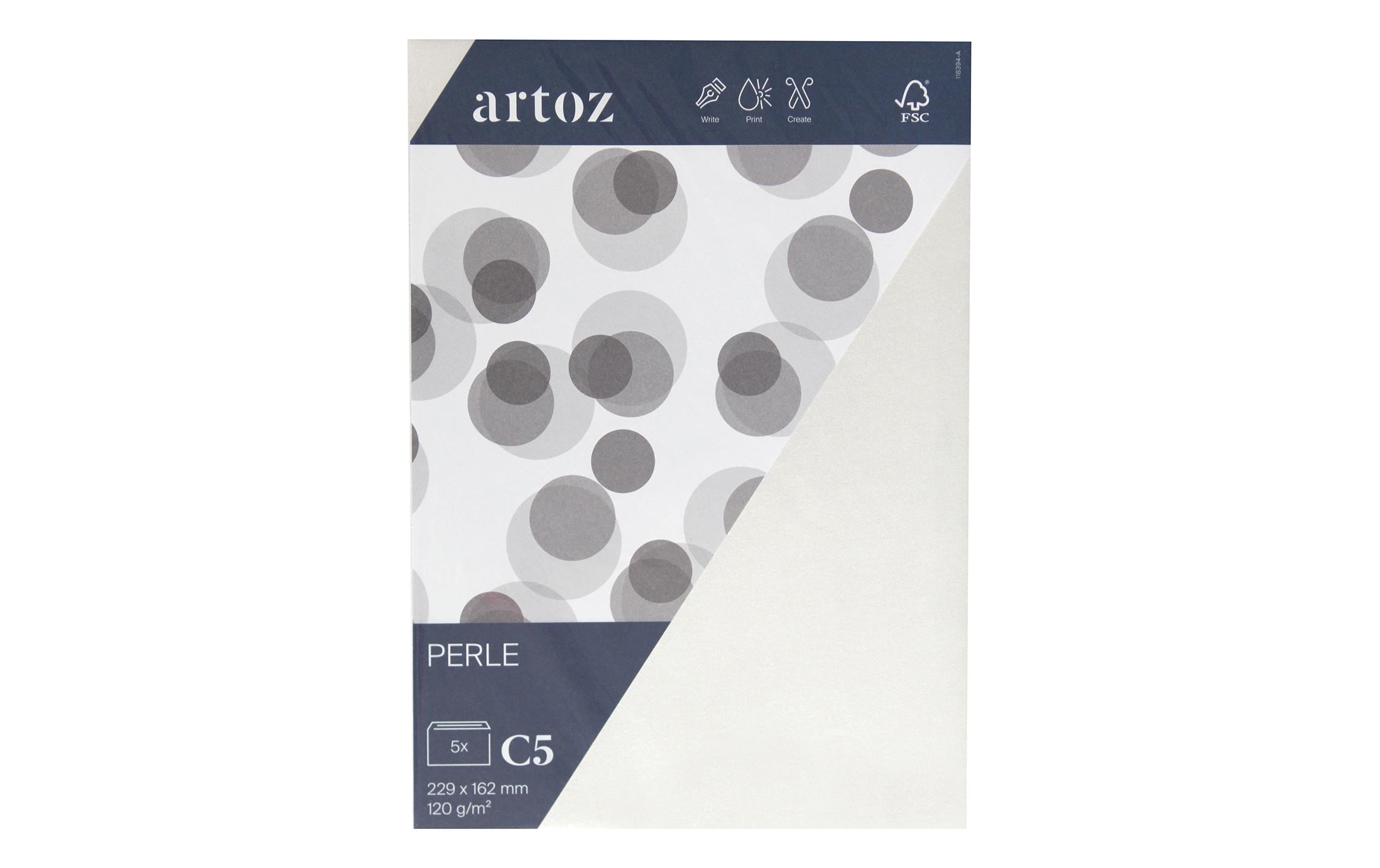Artoz Couvert Perle C5, 5 Stück, Weiss – Couvert von Artoz