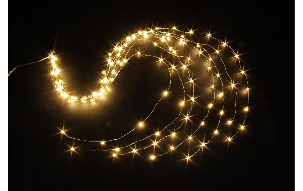 Dameco LED Lichterkette Angel Hair 1 m 125 LED, Silber