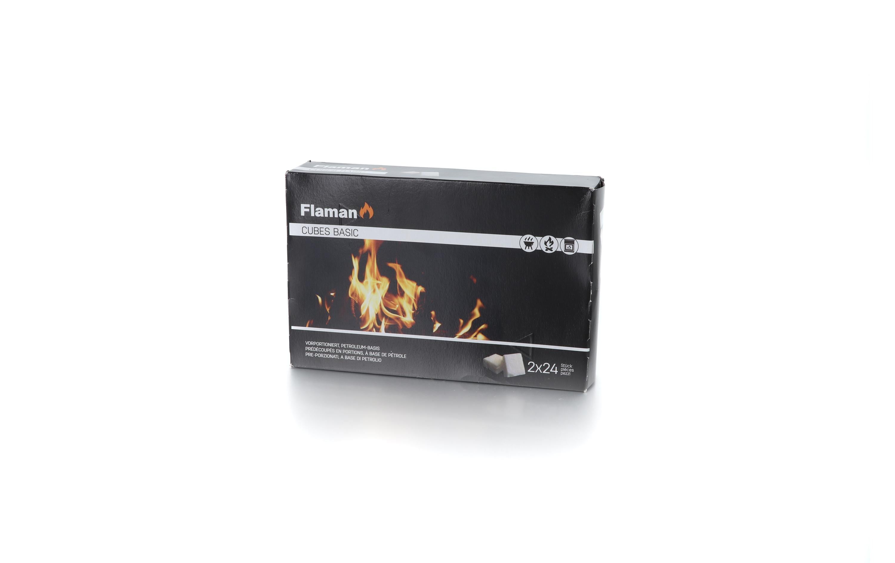 Flaman Grillanzünder Cubes Basic, 2 x 24 Stück