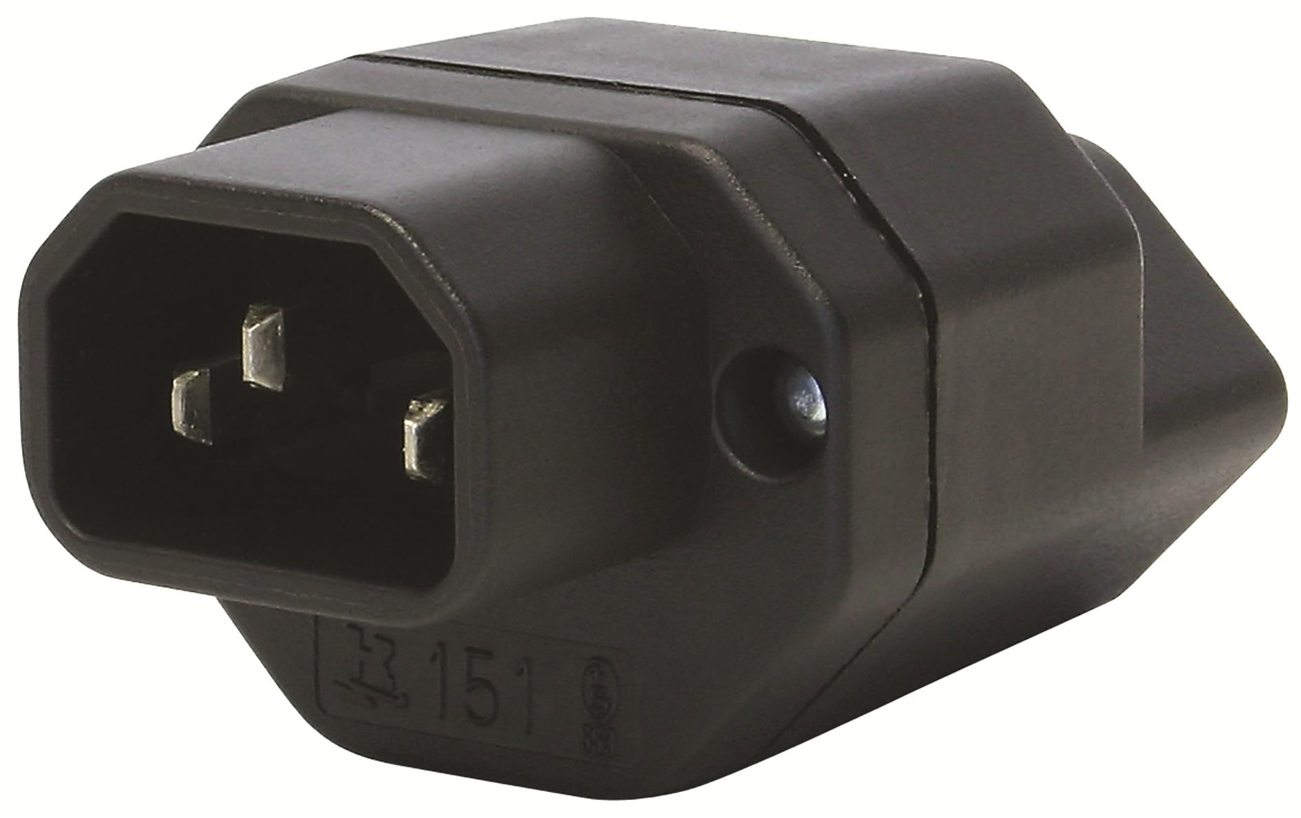 STEFFEN Adapterstecker C14 - T13 Schwarz – Adapterstecker von STEFFEN