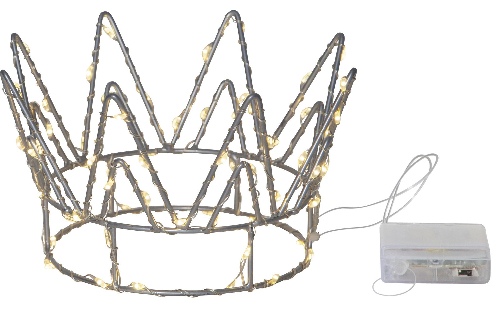 Star Trading Crown, 70 LED, Silber – LED-Weihnachtsdeko mit Timer von Star Trading