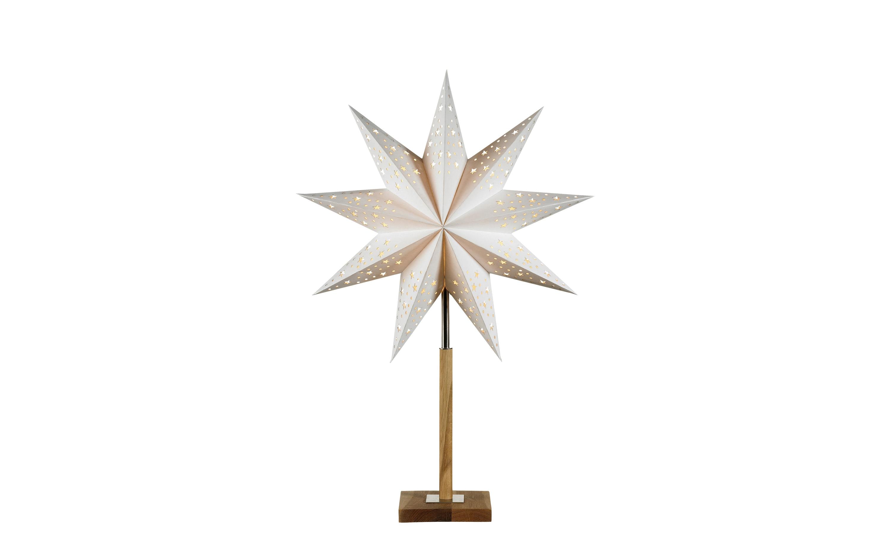 Markslöjd Solvalla Tischleuchte Stern Holz Pappe Weiss 65 cm
