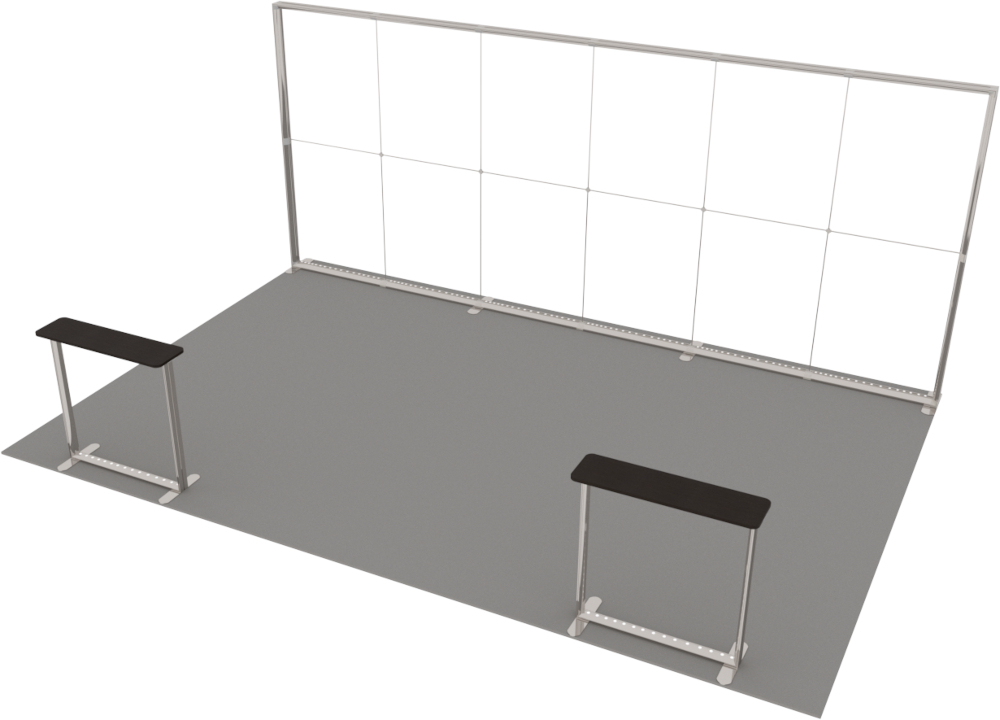 LUMIX Messestand 24 m² Halbinselstand mit 2 Theken Anwendung auf internationaler Messe