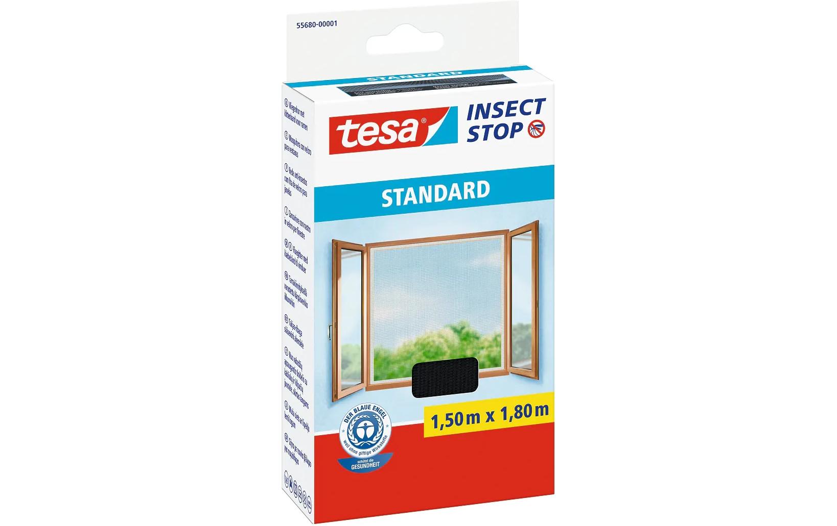 tesa Fliegengitter STANDARD für Fenster Anthr. - 1.5 m x 1.8 m