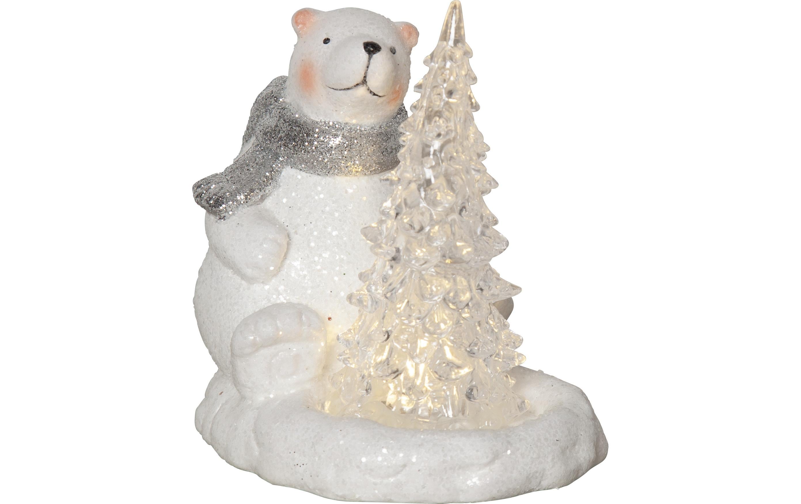 Star Trading LED-Figur Polare, 14 cm, Weiss – LED-Weihnachtsfigur mit Timer von Star Trading