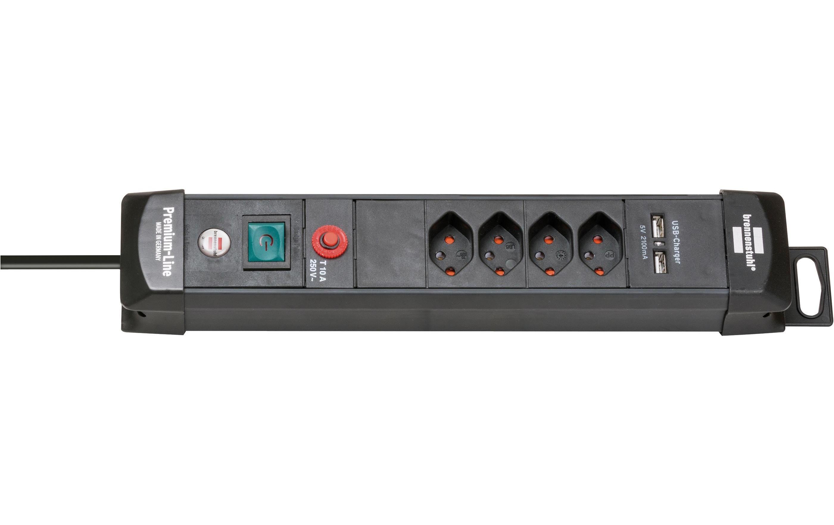 Brennenstuhl Steckdosenleiste Premium-Line 4x T13, 1x USB 2.1A – Steckerleiste von Brennenstuhl