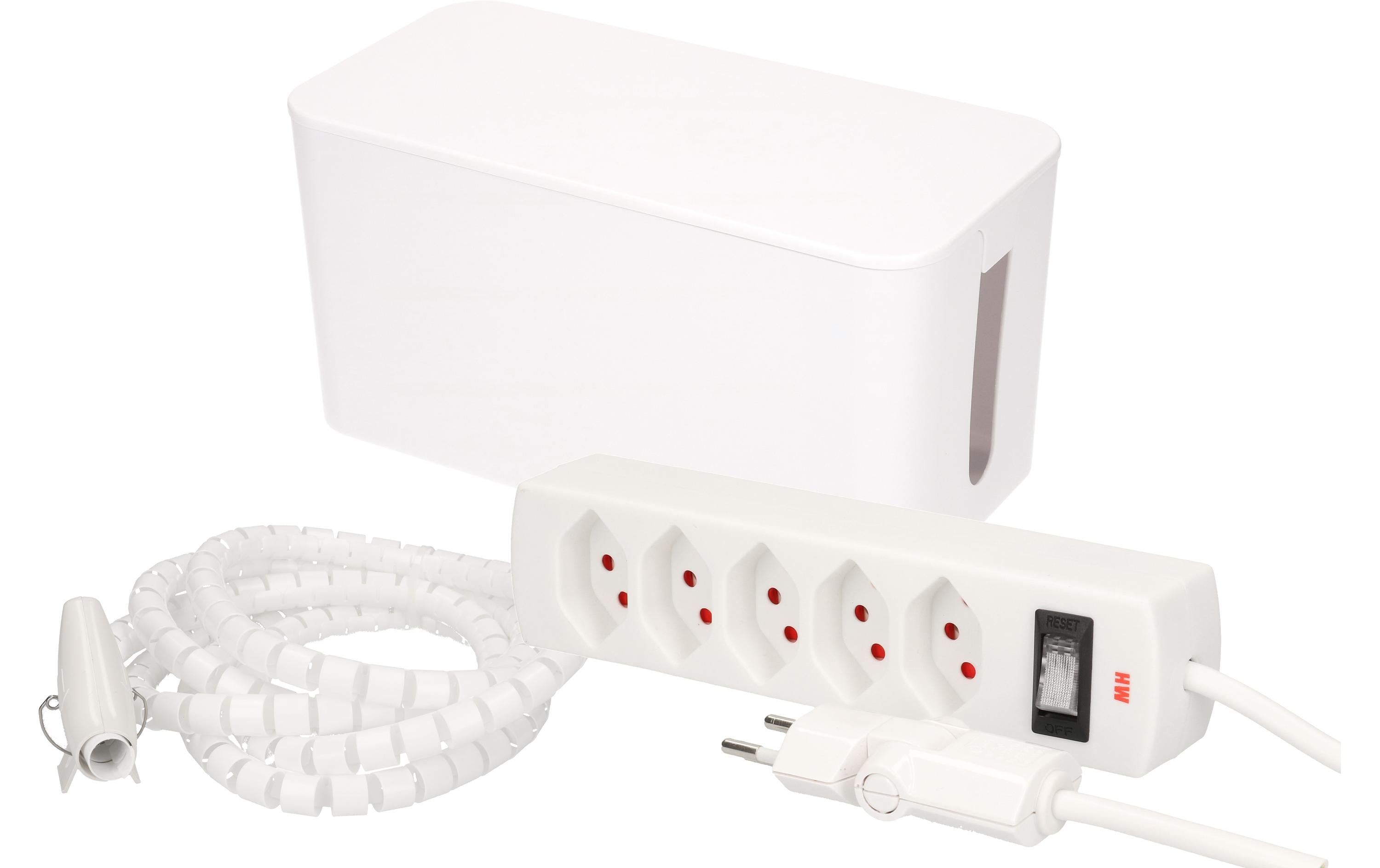 Max Hauri Kabelbox mit Steckerleiste 5x T13 Weiss – Kabelbox von Max Hauri