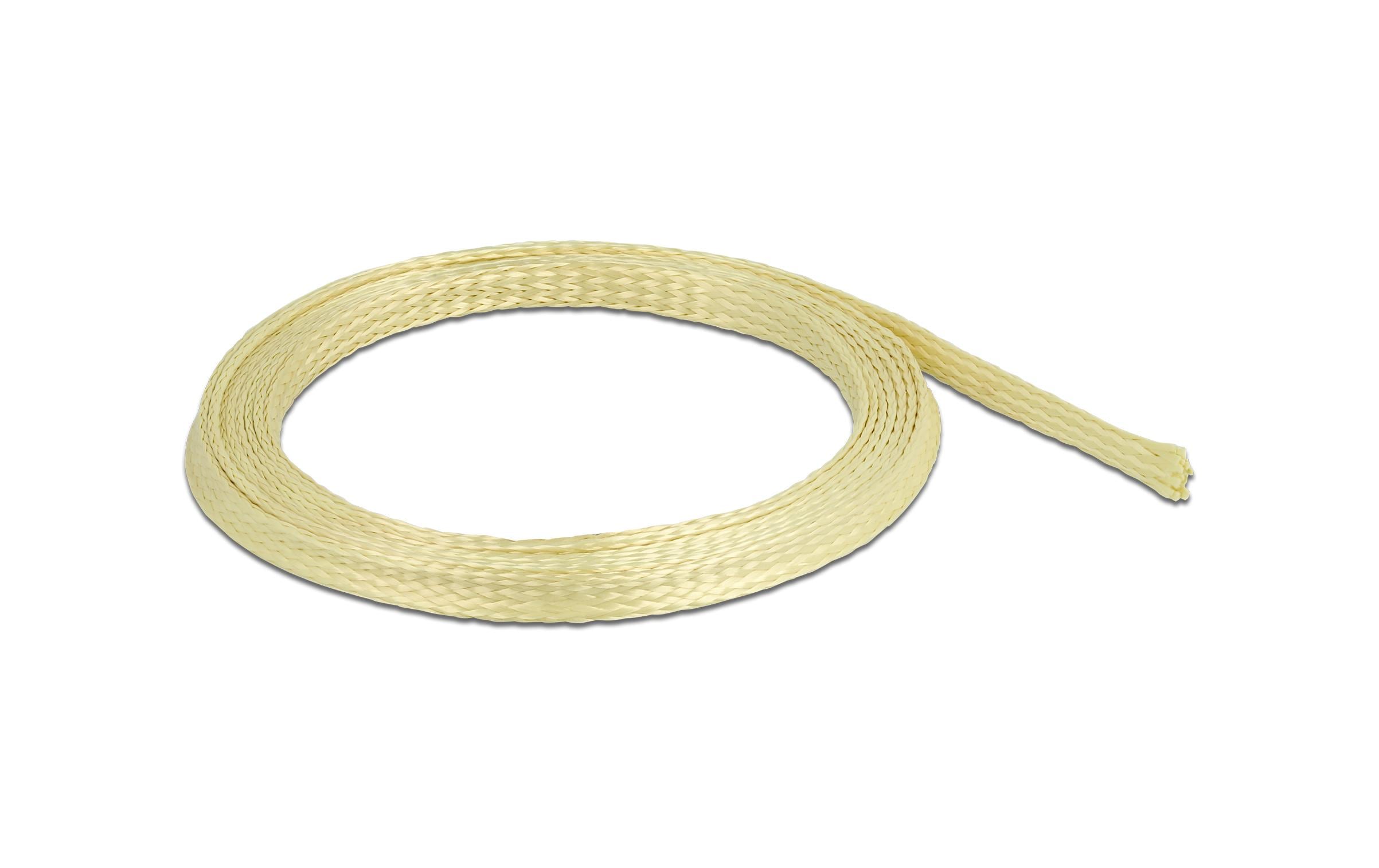 Delock Geflechtschlauch aus Aramid Fasern 2 m x 6 mm Gelb – Kabelschlauch von Delock