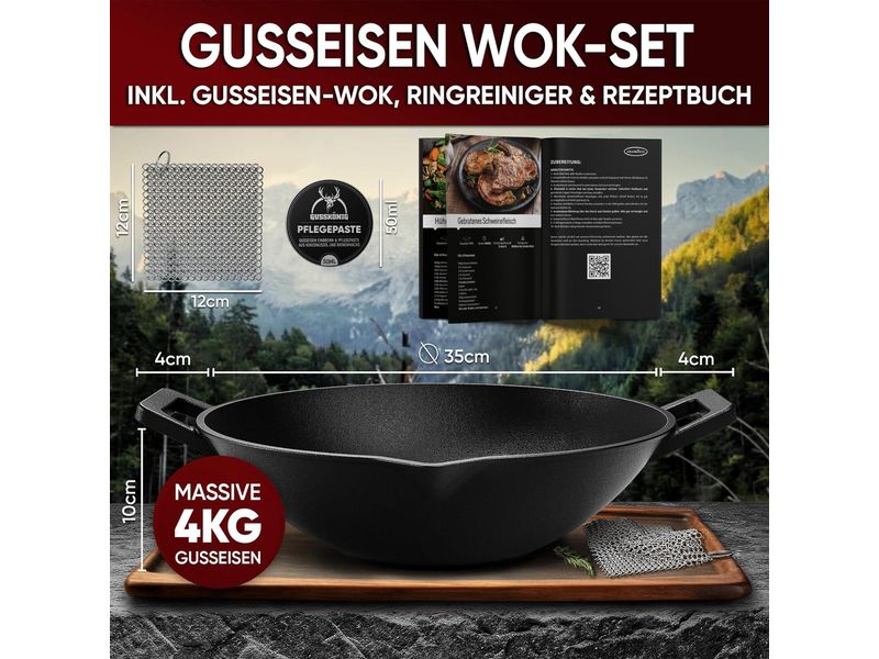 Eingebrannte Wokpfanne 36 cm