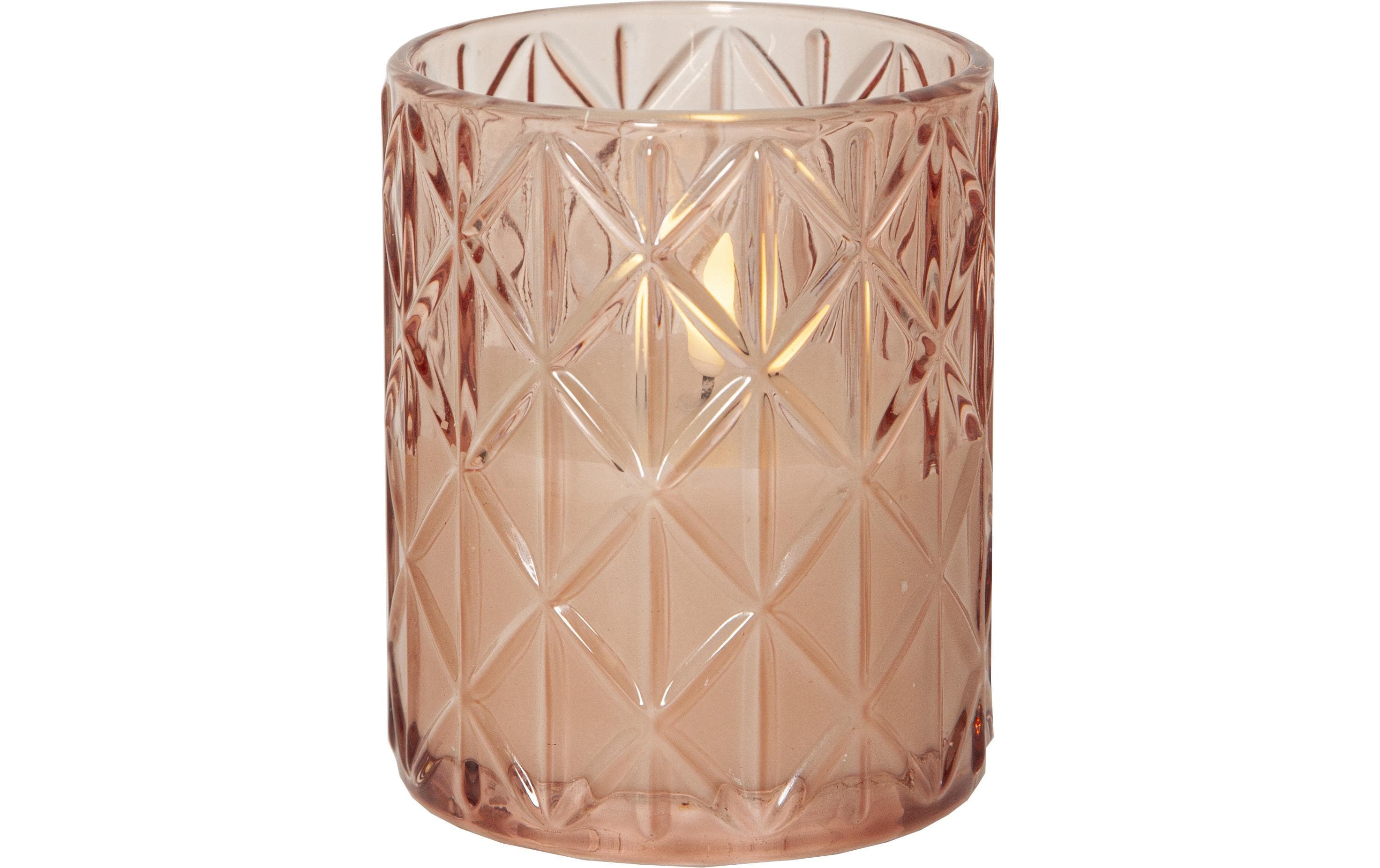 Star Trading LED-Kerze Flamme Romb, 12.5 cm, Pink – LED-Kerze mit Timer von Star Trading