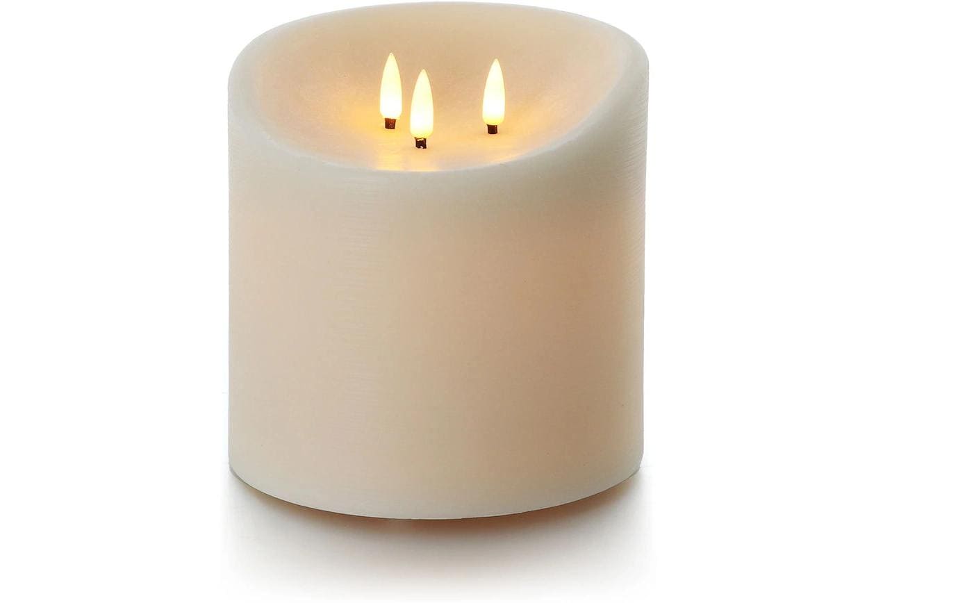 balthasar LED Outdoor Echtwachskerze, Creme – LED-Kerze mit Timer mit Fernbedienung von balthasar