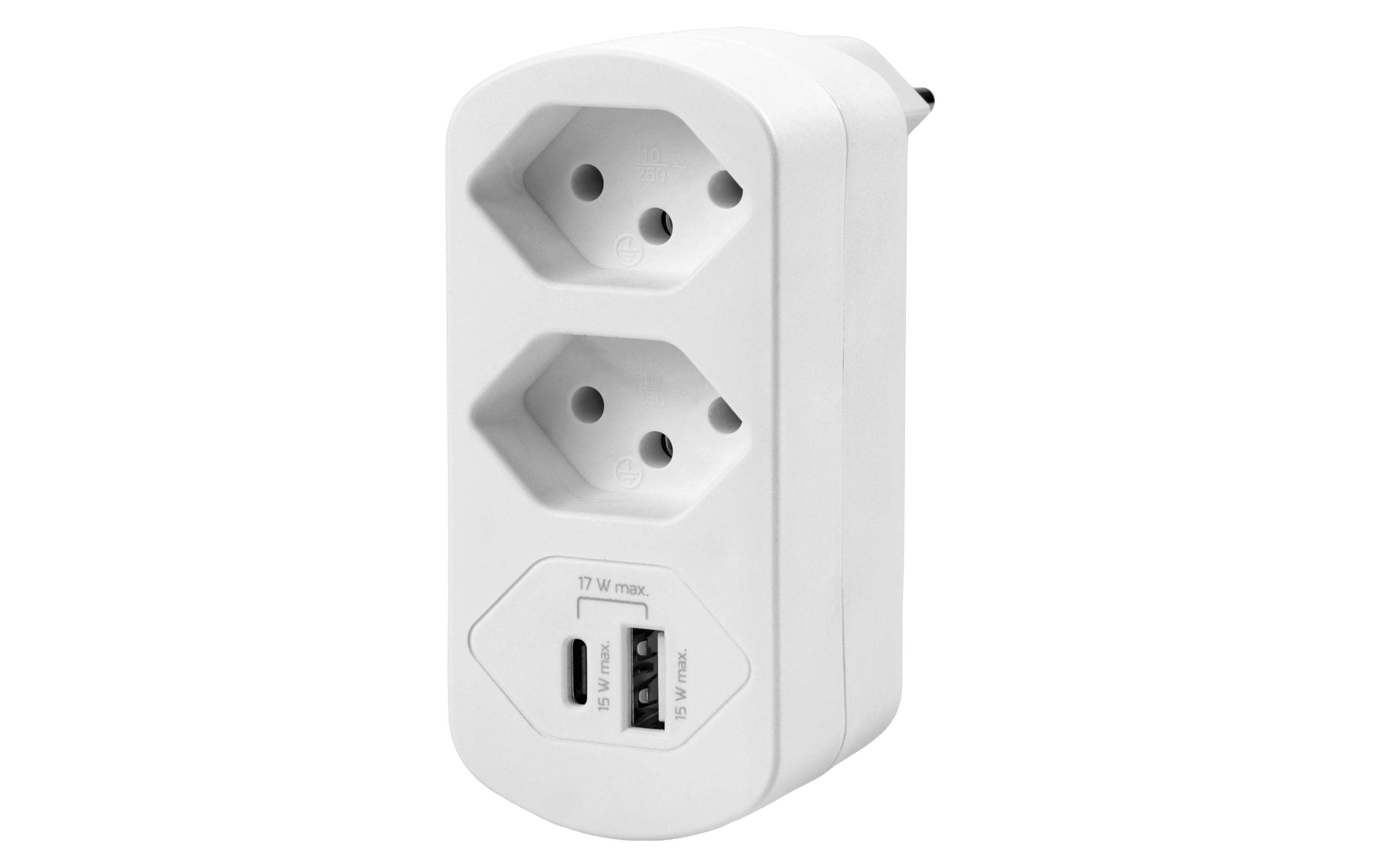 FURBER.power Mehrfachstecker Flexo 2 x T13, USB-A, USB-C, drehbar – Mehrfachstecker von FURBER.power