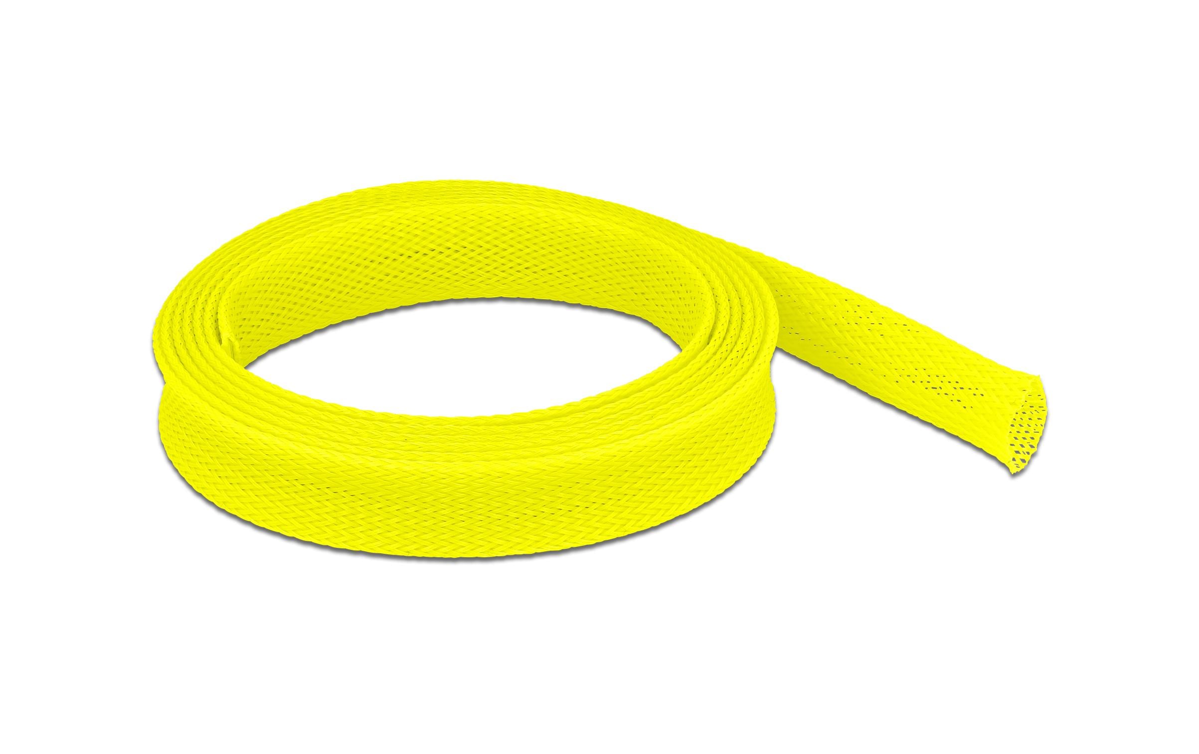 Delock Kabelschlauch dehnbar, 2m x 19 mm Gelb – Kabelschlauch von Delock