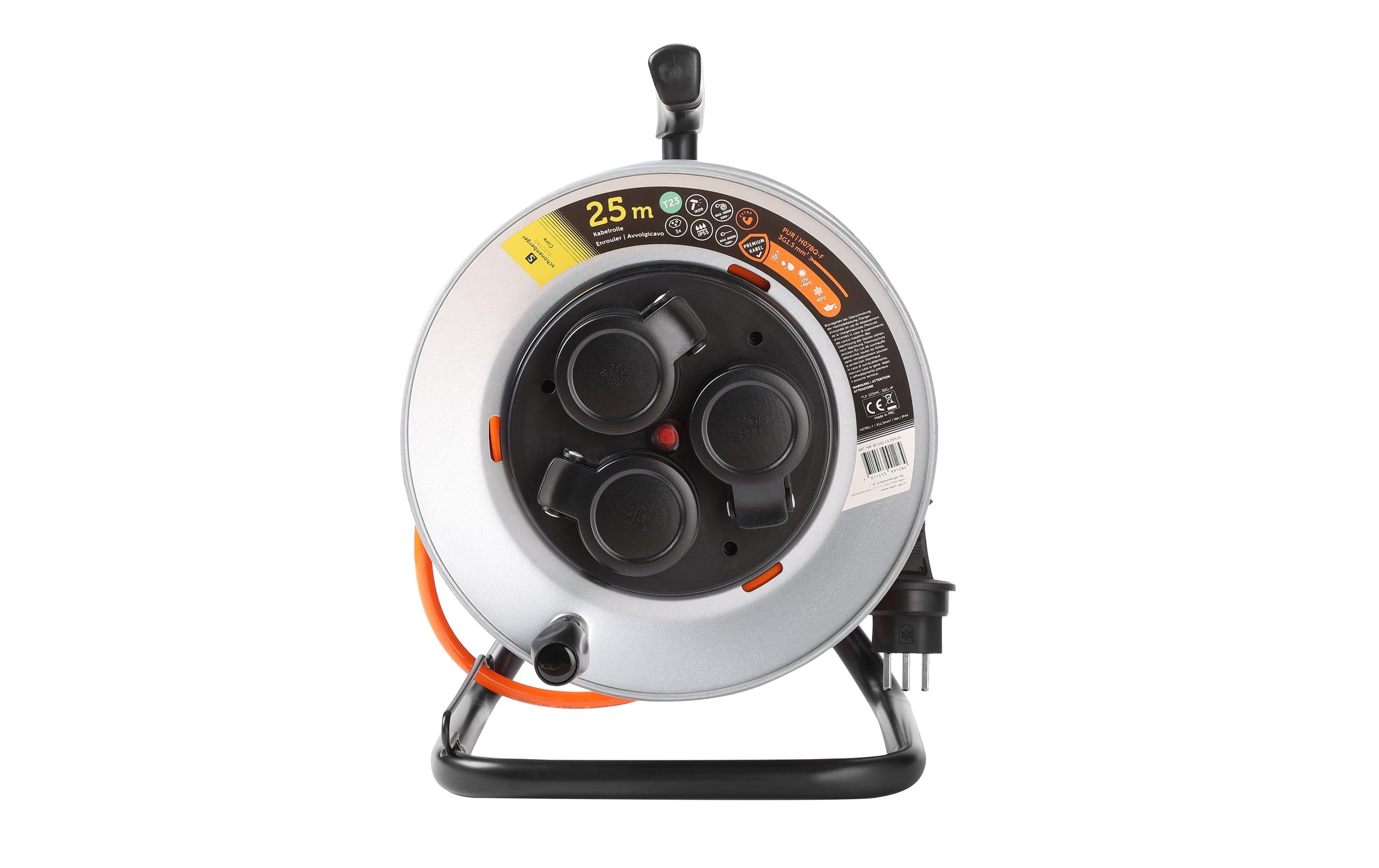Schönenberger Kabelrolle Metall T23 IP55 25m 3 x T23 – Kabelrolle von Schönenberger