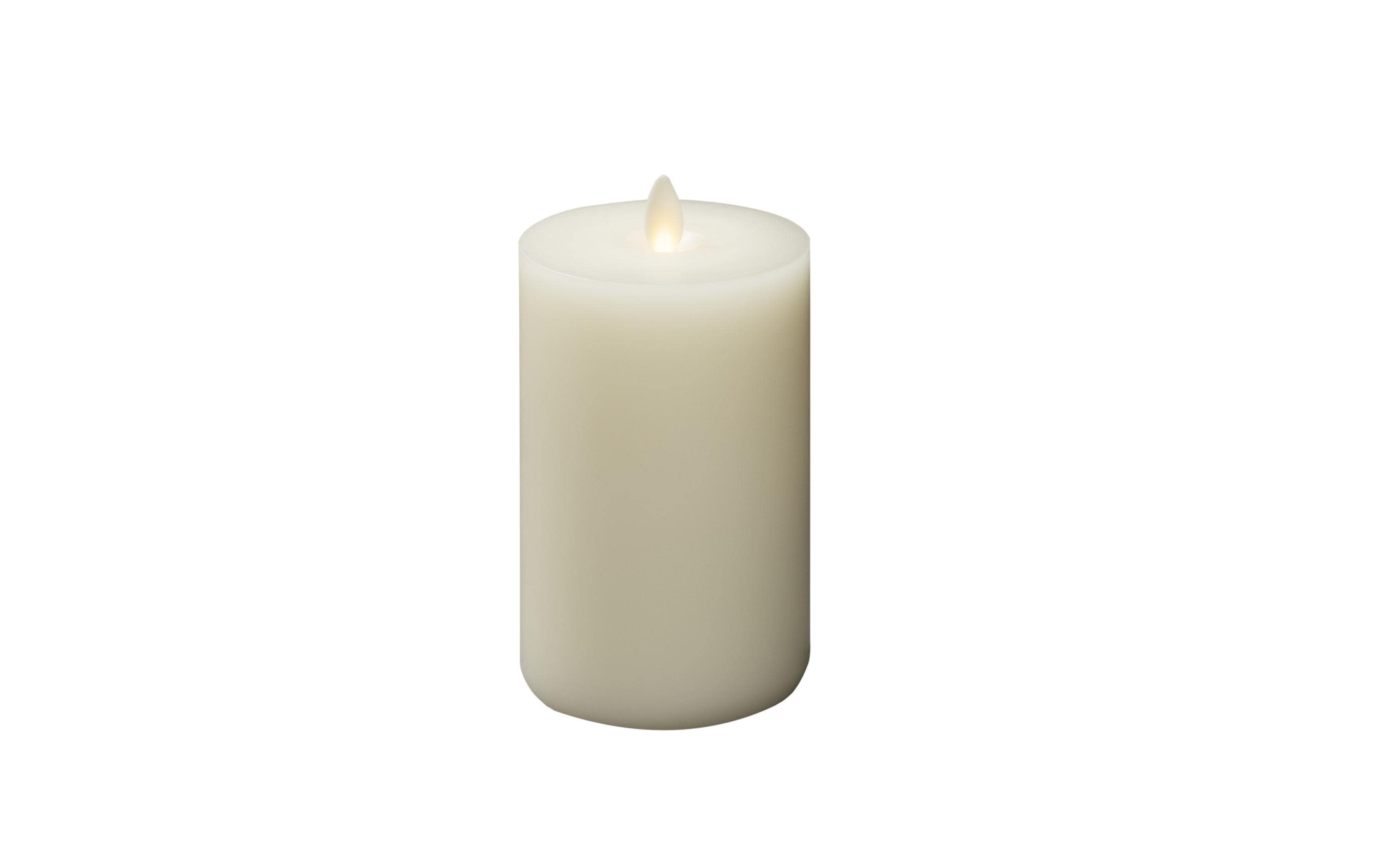 Konstsmide Echtwachskerze, 8 cm x 15 cm, Cremeweiss – LED-Kerze mit Timer von Konstsmide