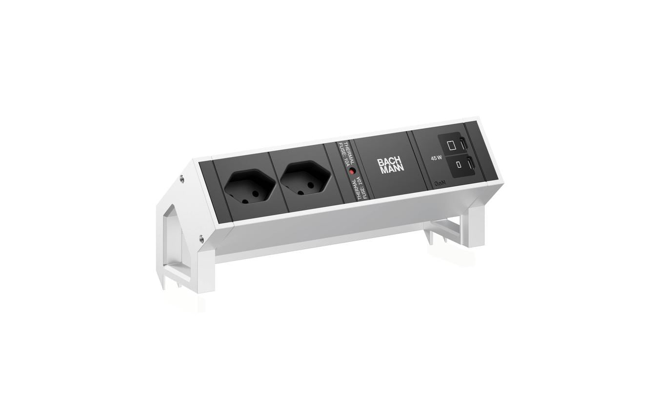 Bachmann Tischsteckdosenleiste DESK2 2xT13 1xUSB C/C 45W 0.2m INOX – Tischsteckdosenleiste von Bachmann