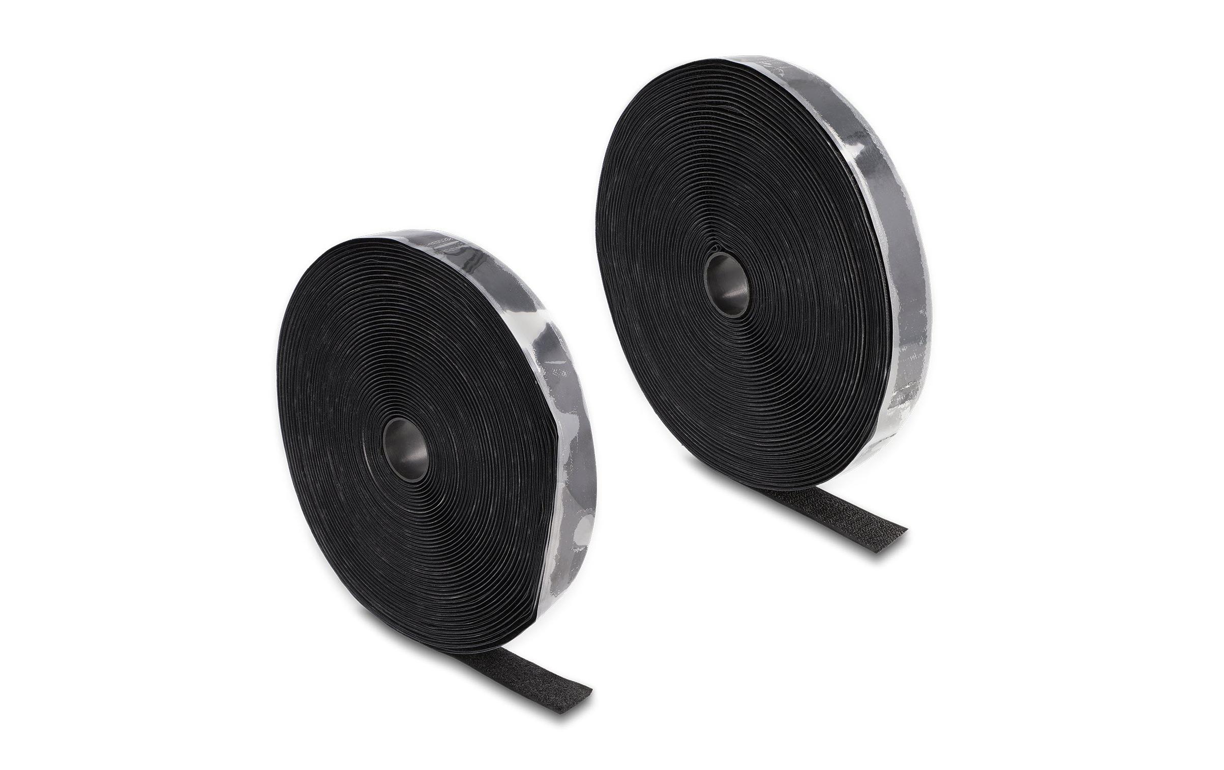 Delock Klettband 15m x 25mm Strapazierfähig Schwarz – Klettband von Delock