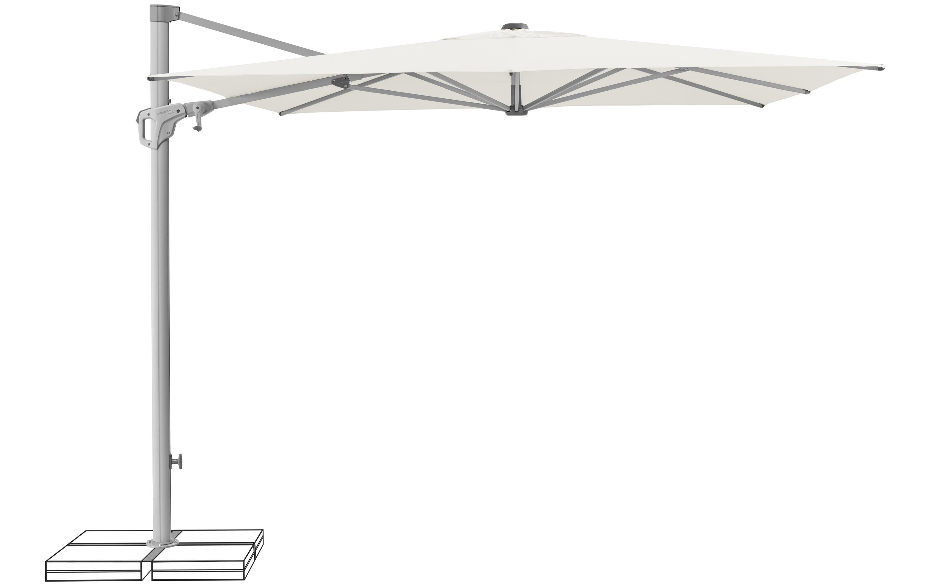 Suncomfort by Glatz Sonnenschirm Familyflex Sandweiss, 250 x 250 mm