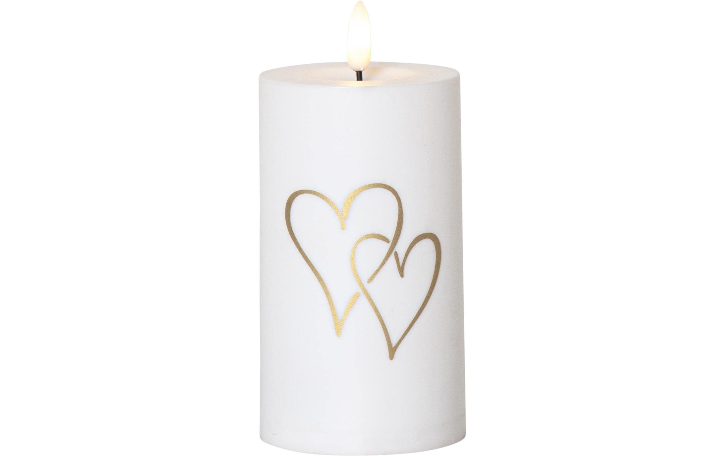 Star Trading LED Grabkerze Kerze Heart Warmweiss, 1 LED – LED-Grabkerze für aussen von Star Trading