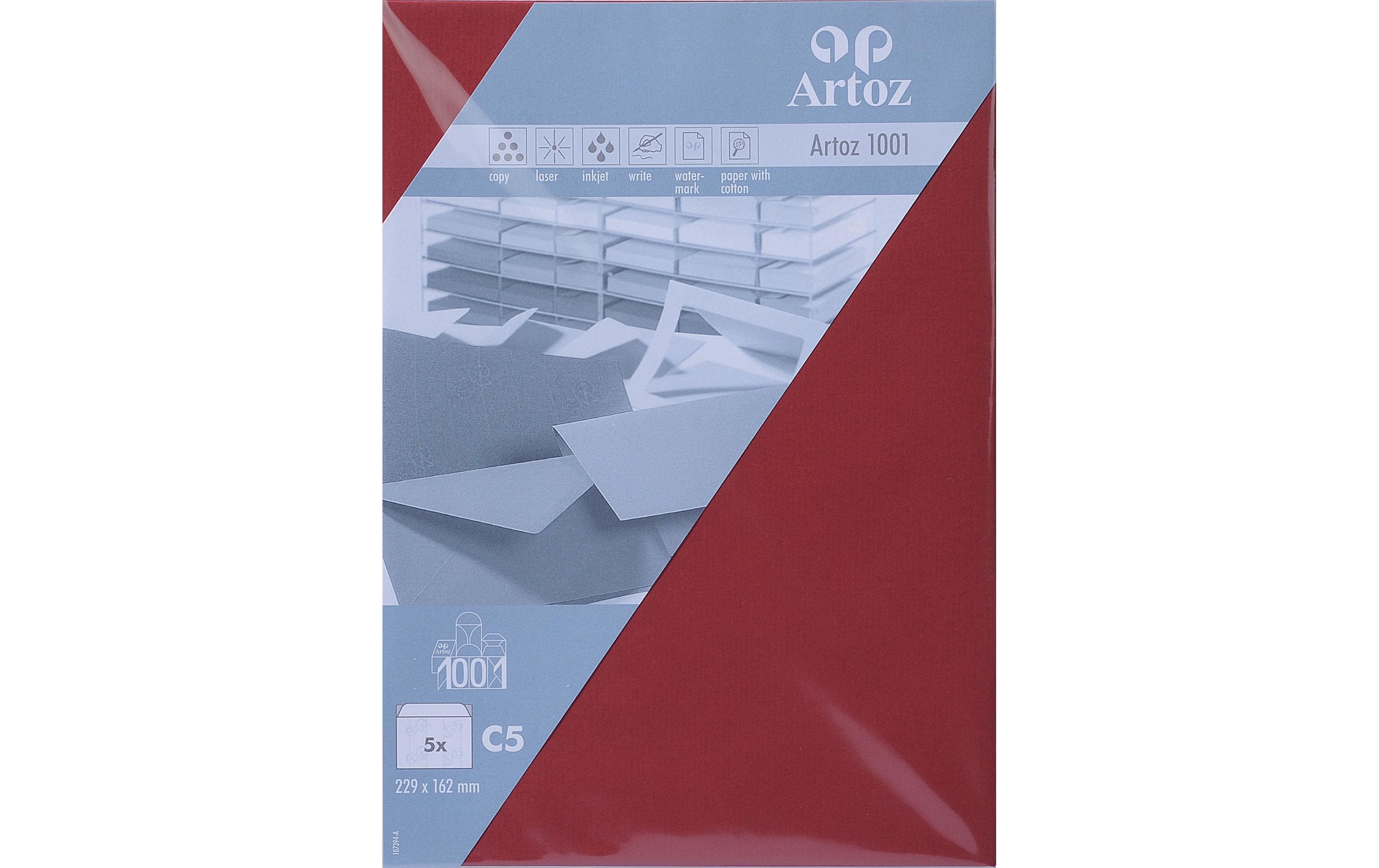 Artoz Couvert 1001, C5, 5 Stück, Weinrot – Couvert von Artoz