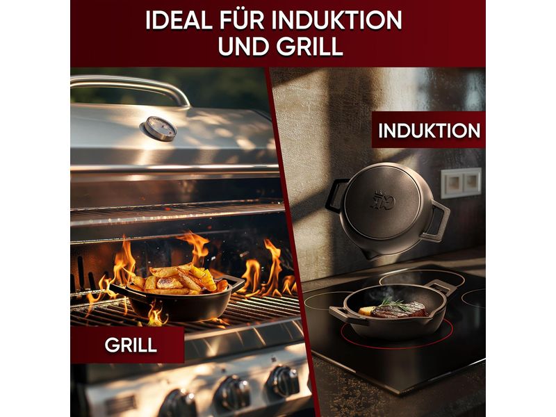 Eingebrannte runde Mini-Pfanne 2 set