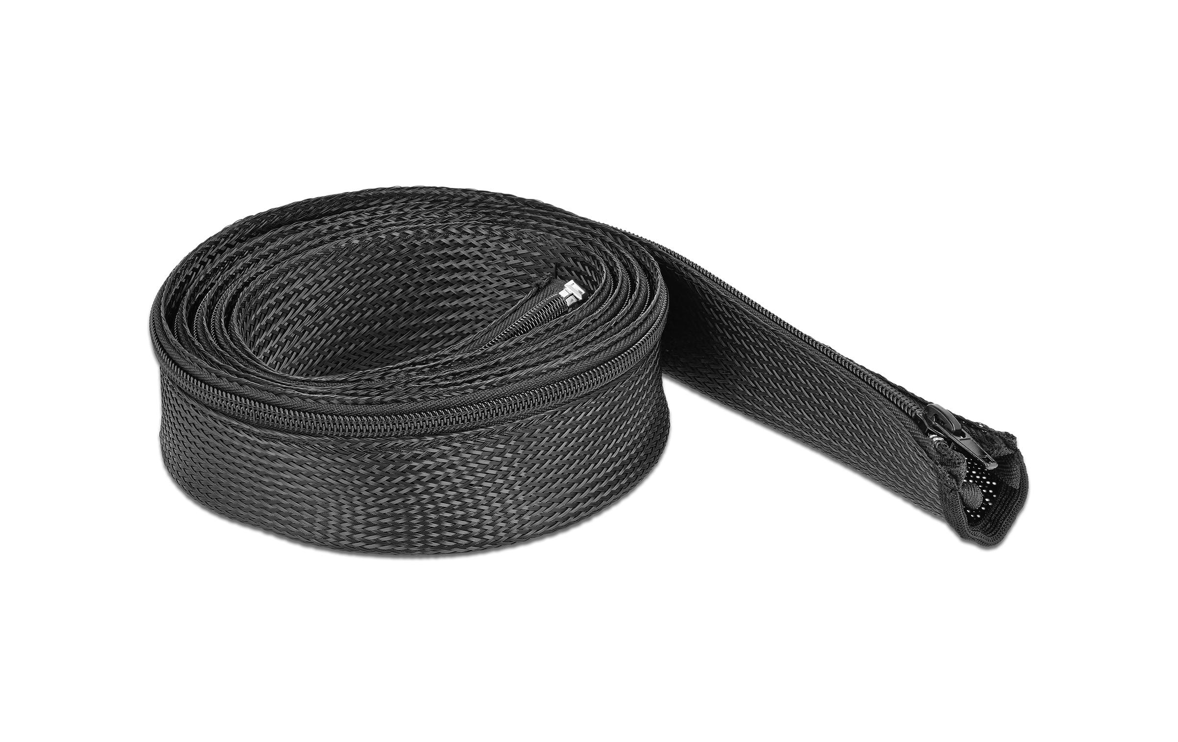 Delock Kabelschlauch 2 m x 50 mm, mit Reissverschluss Schwarz – Kabelschlauch von Delock