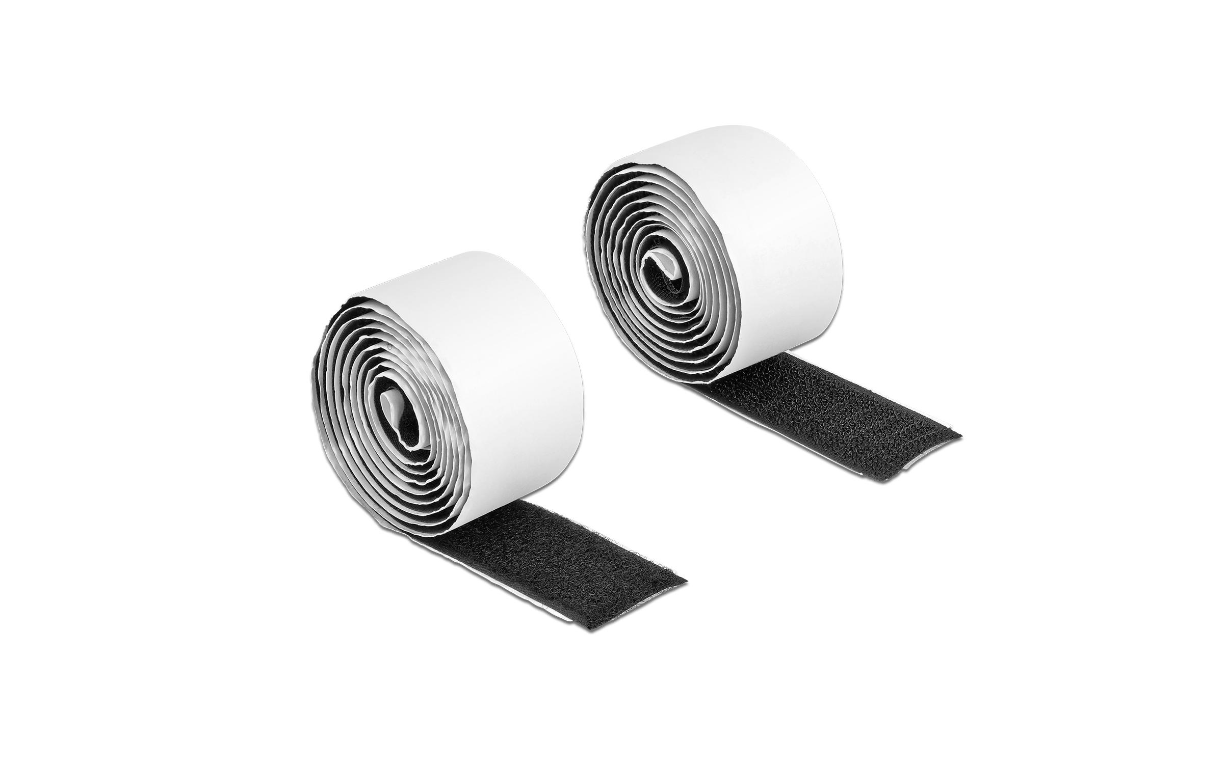 Delock Klettband-Rolle 1 m x 25 mm Haft und Flauschband Schwarz – Klettband-Rolle von Delock