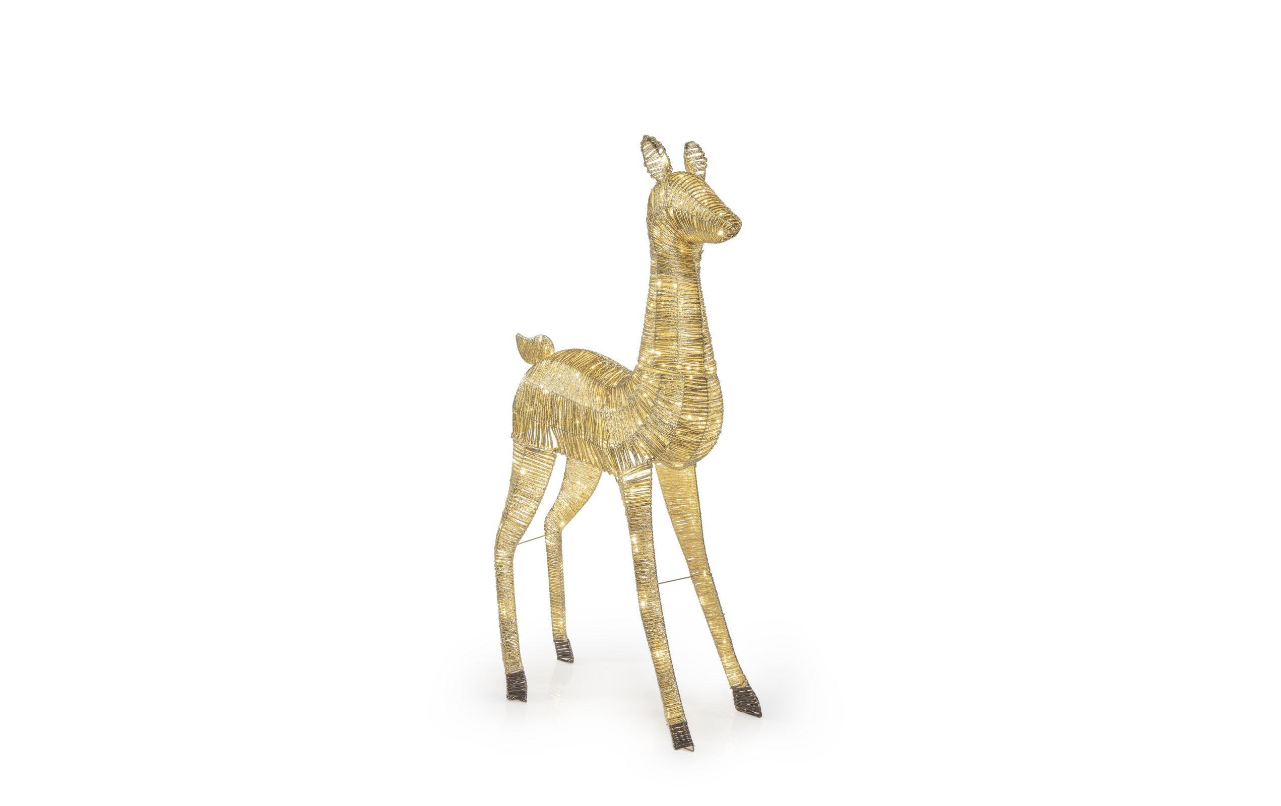 STT LED-Figur Gold reindeer, 107 cm, Gold