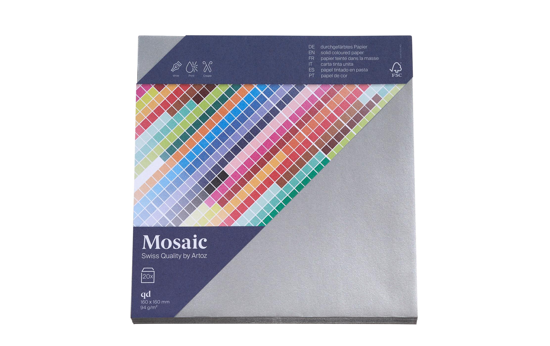 Artoz Couvert Mosaic 16 x 16 cm, 20 Stück, Silber – Couvert von Artoz