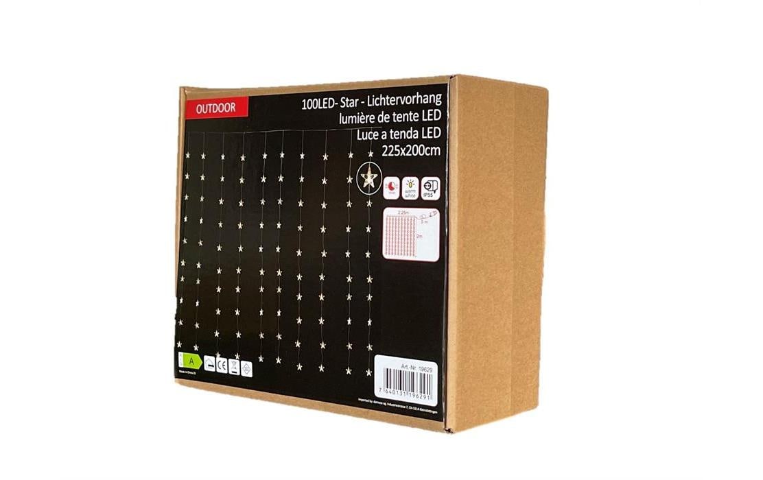 Dameco LED-Lichtervorhang Sterne, 100 LEDs, Outdoor