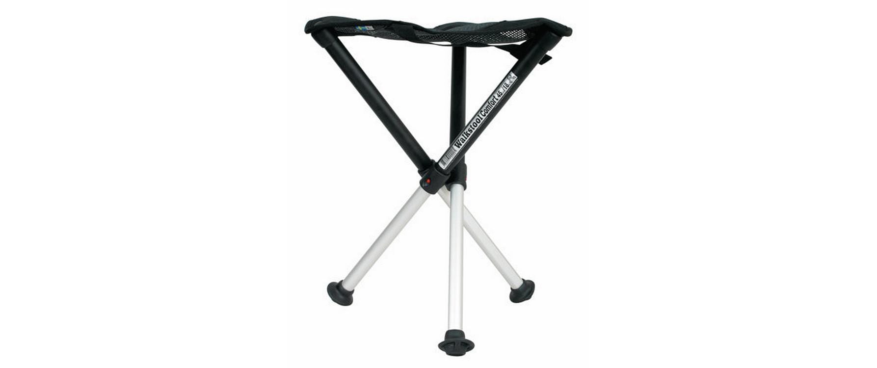 Walkstool Dreibeinhocker Comfort 45 cm Schwarz/Silber
